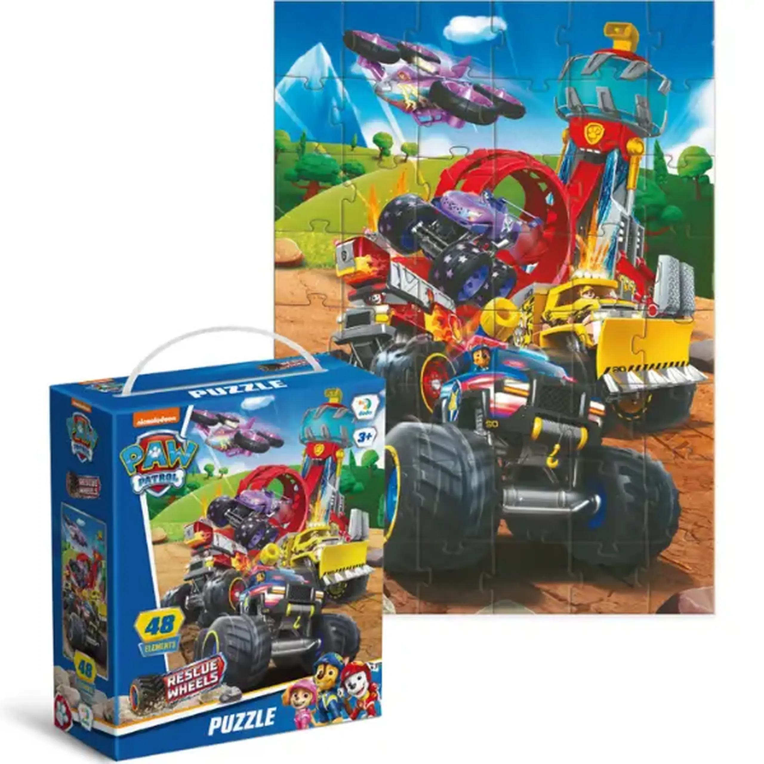 Puzzle "Mașini pentru operațiuni de salvare", seria Patrula cățelușilor, 48 elem.