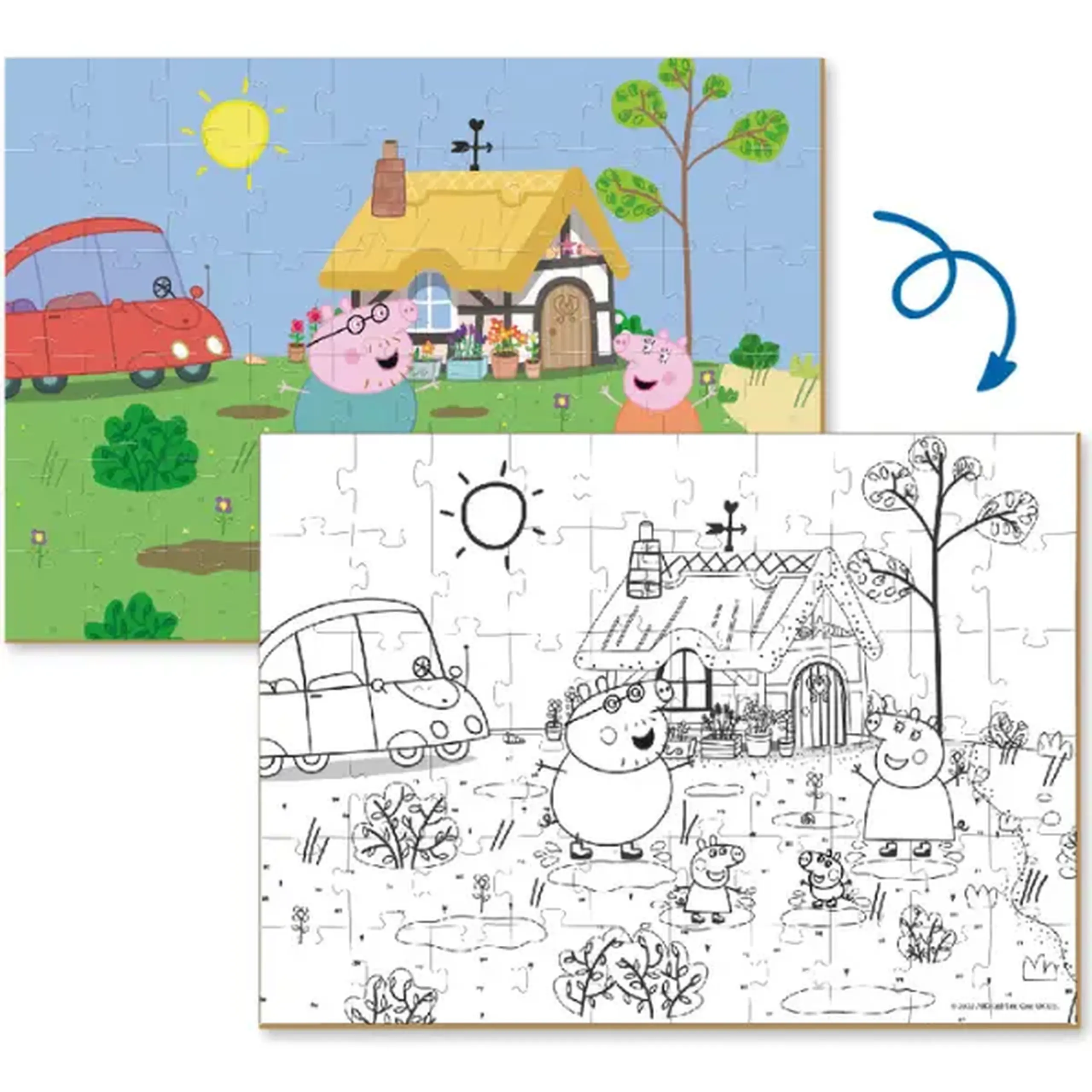 Puzzle 2 în 1 "Disctracție în grădină", seria Peppa Pig, 60 elem.