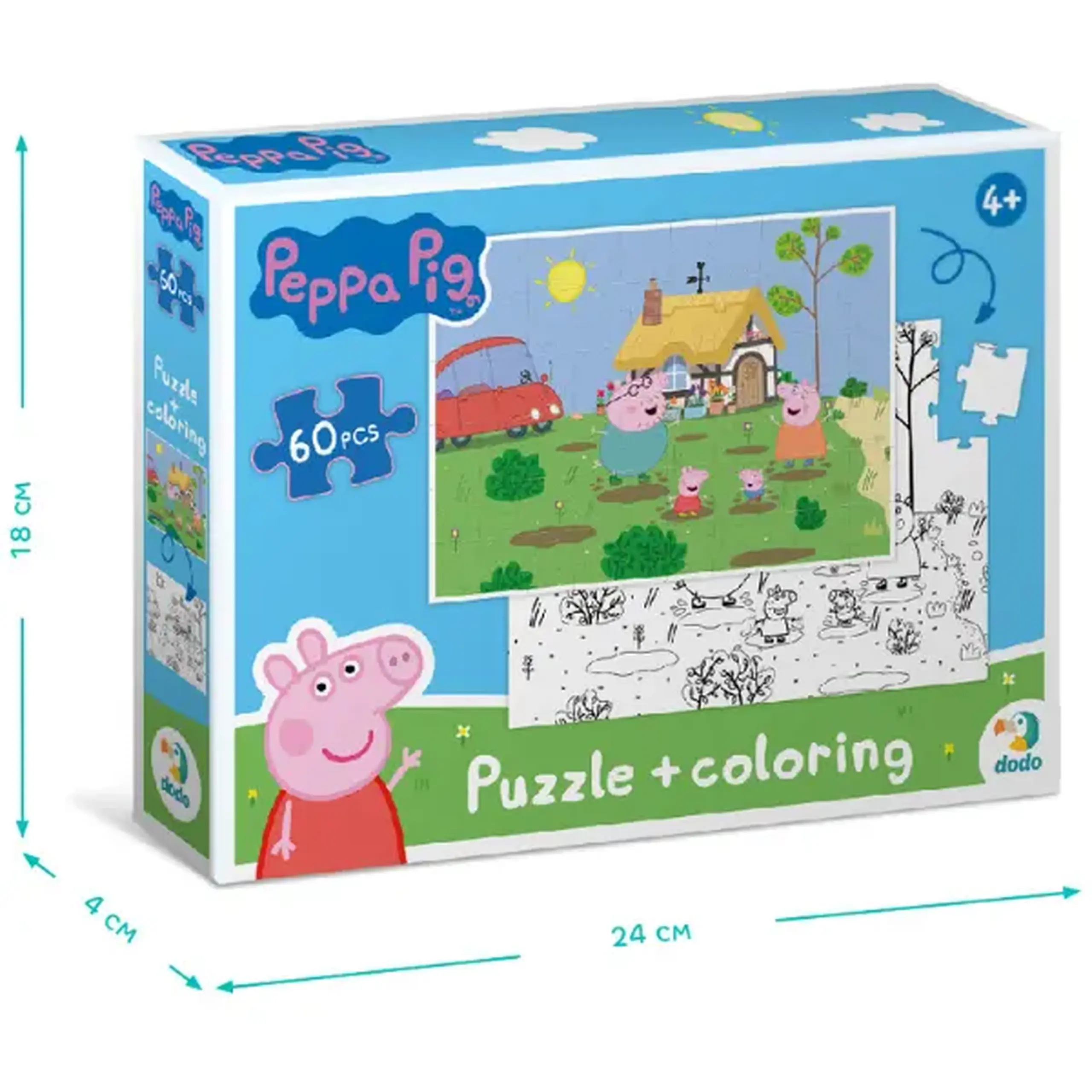 Puzzle 2 în 1 "Disctracție în grădină", seria Peppa Pig, 60 elem.