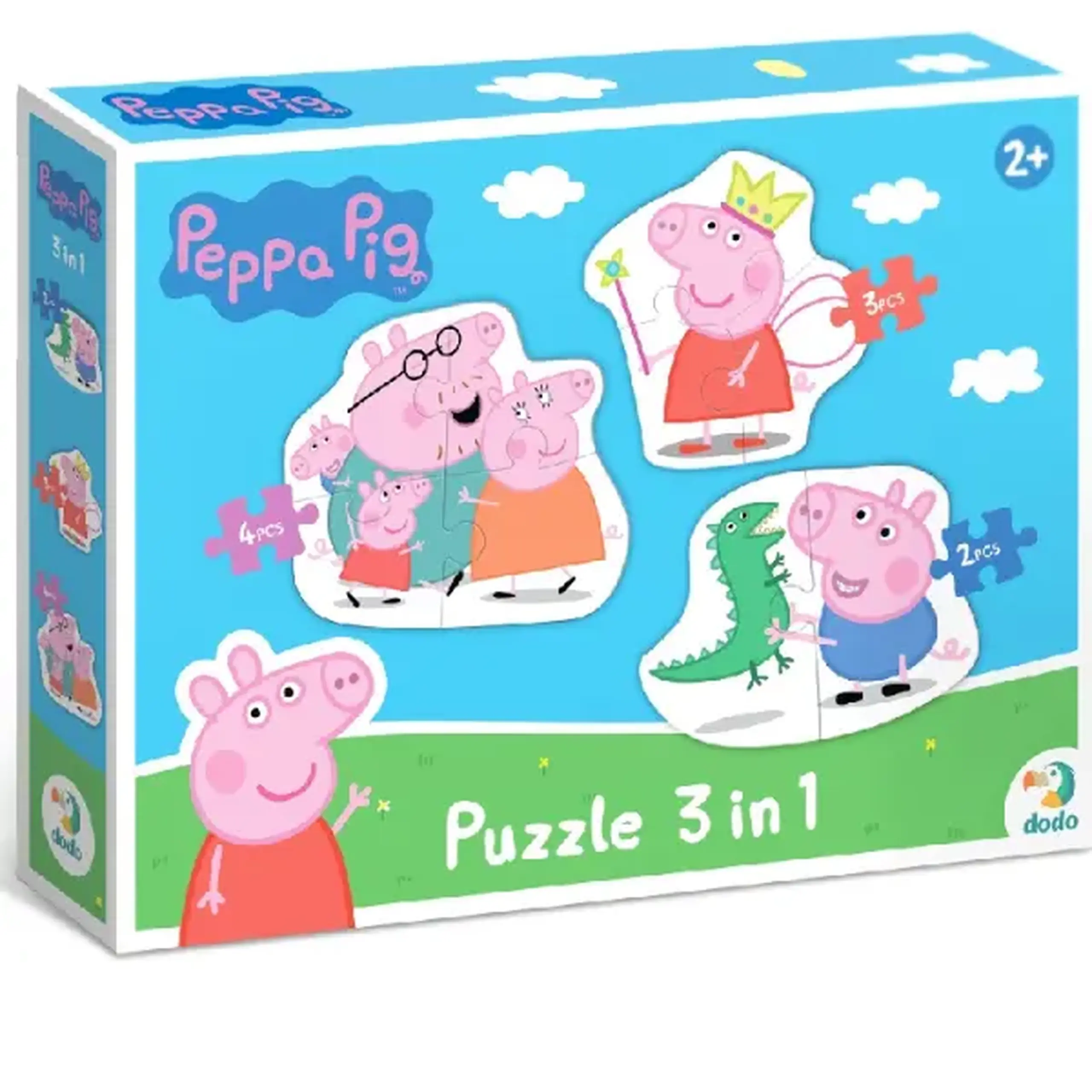 Puzzle 3 în 1 "Familia Peppa Pig"