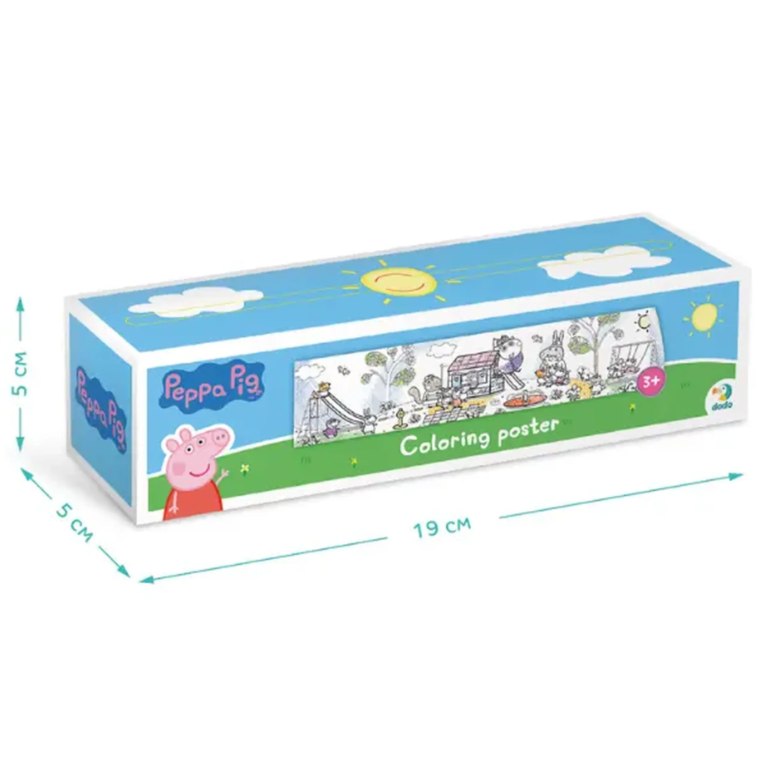 Poster de colorat pentru copii "Timp de joacă", seria Peppa Pig, 70 cm