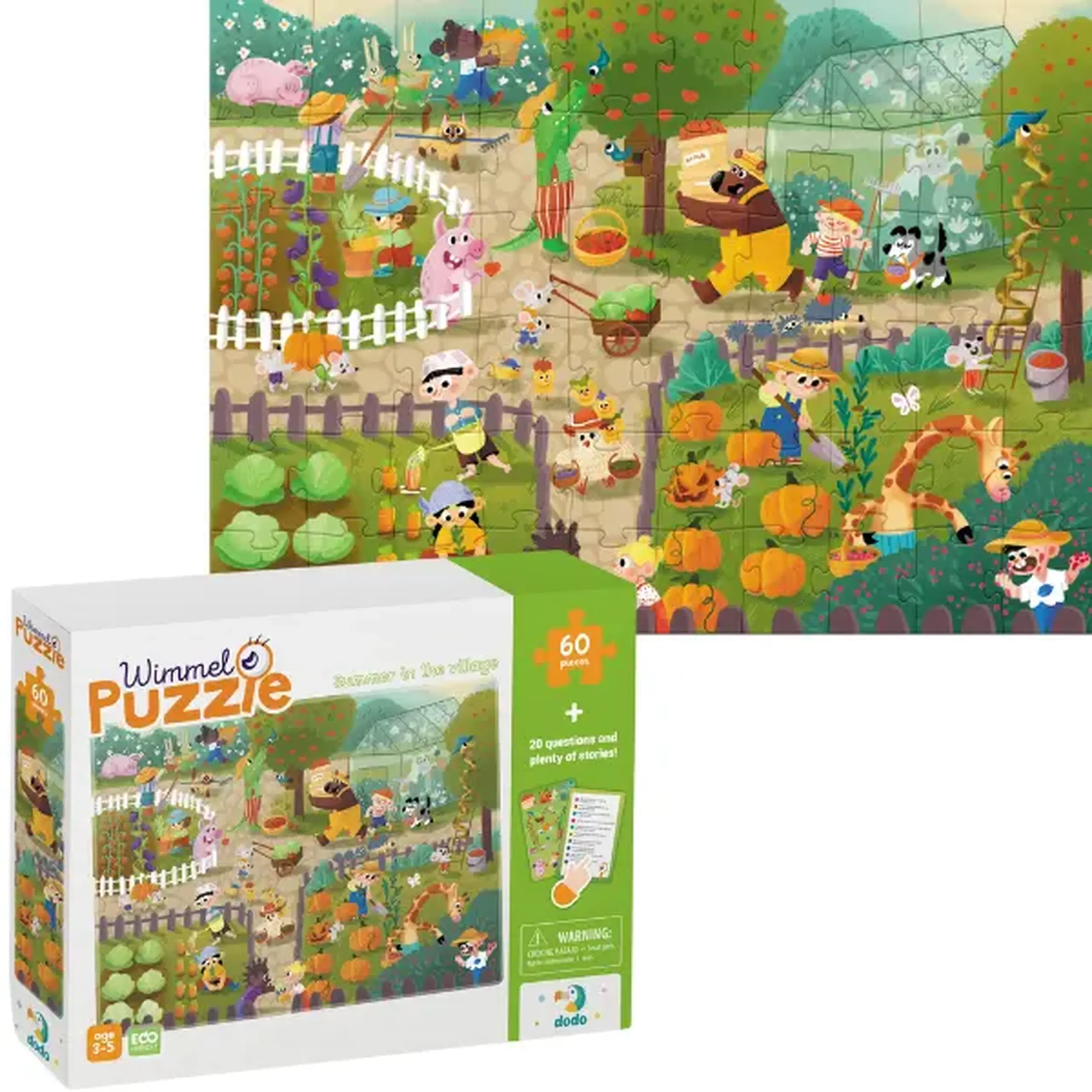 Joc de dezvoltare-puzzle "Vara în sat", seria Wimmelpuzzle, 60 elem.