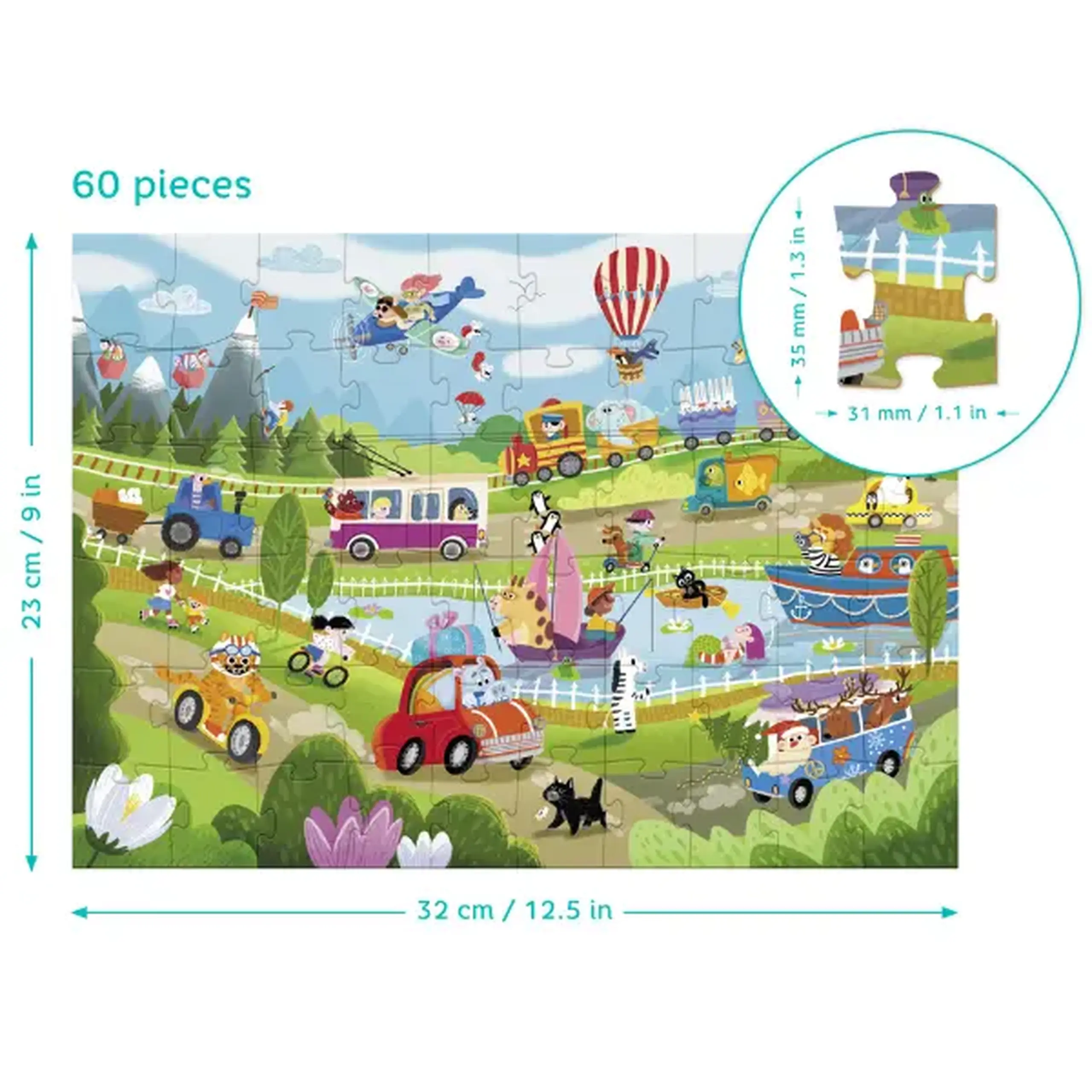 Joc de dezvoltare-puzzle "Vara în sat", seria Wimmelpuzzle, 60 elem.