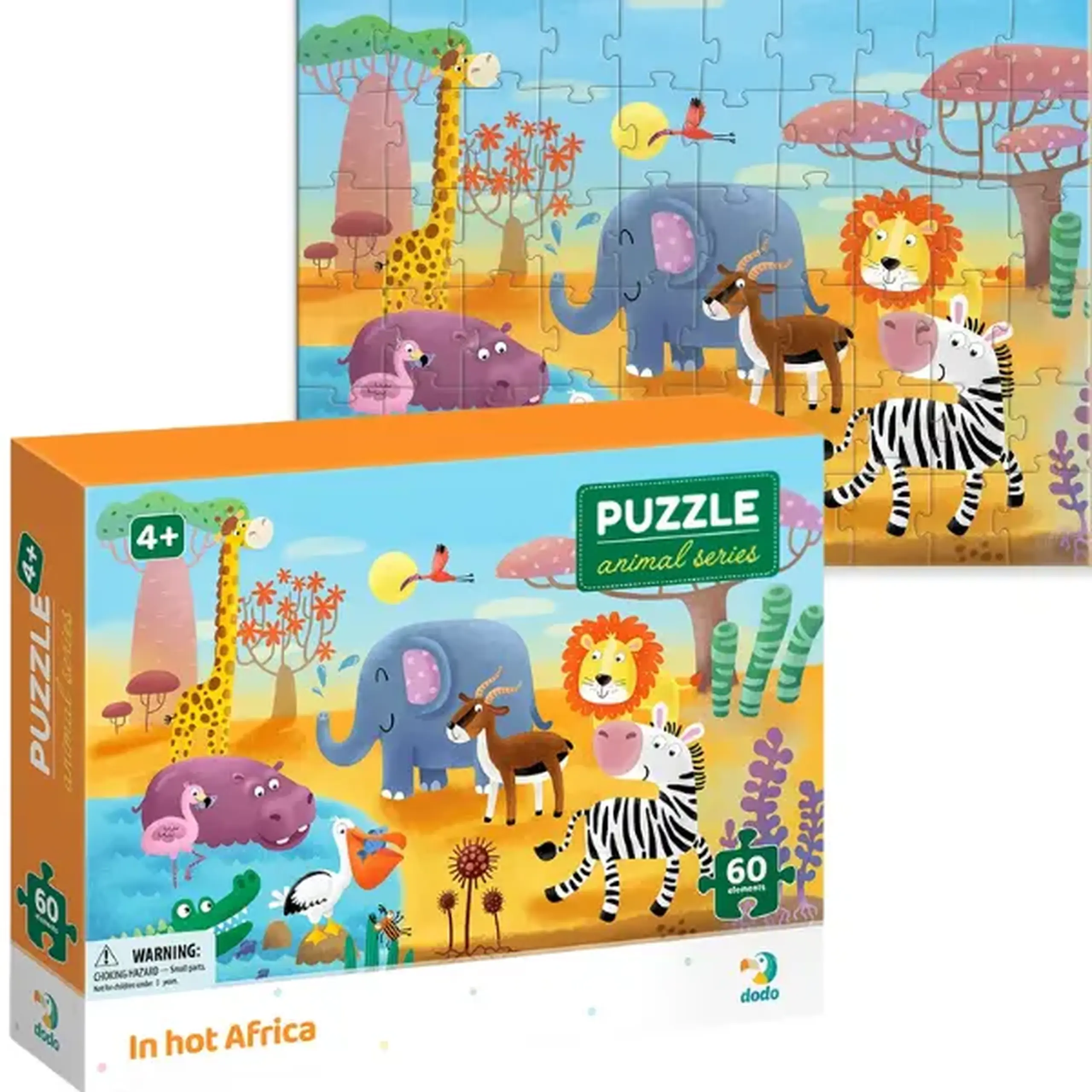 Puzzle "În Africa fierbinte", seria Animale, 60 elem.
