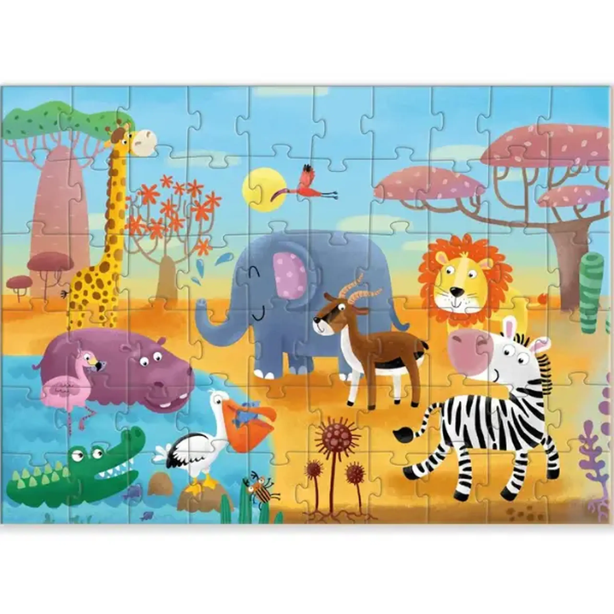 Puzzle "În Africa fierbinte", seria Animale, 60 elem.