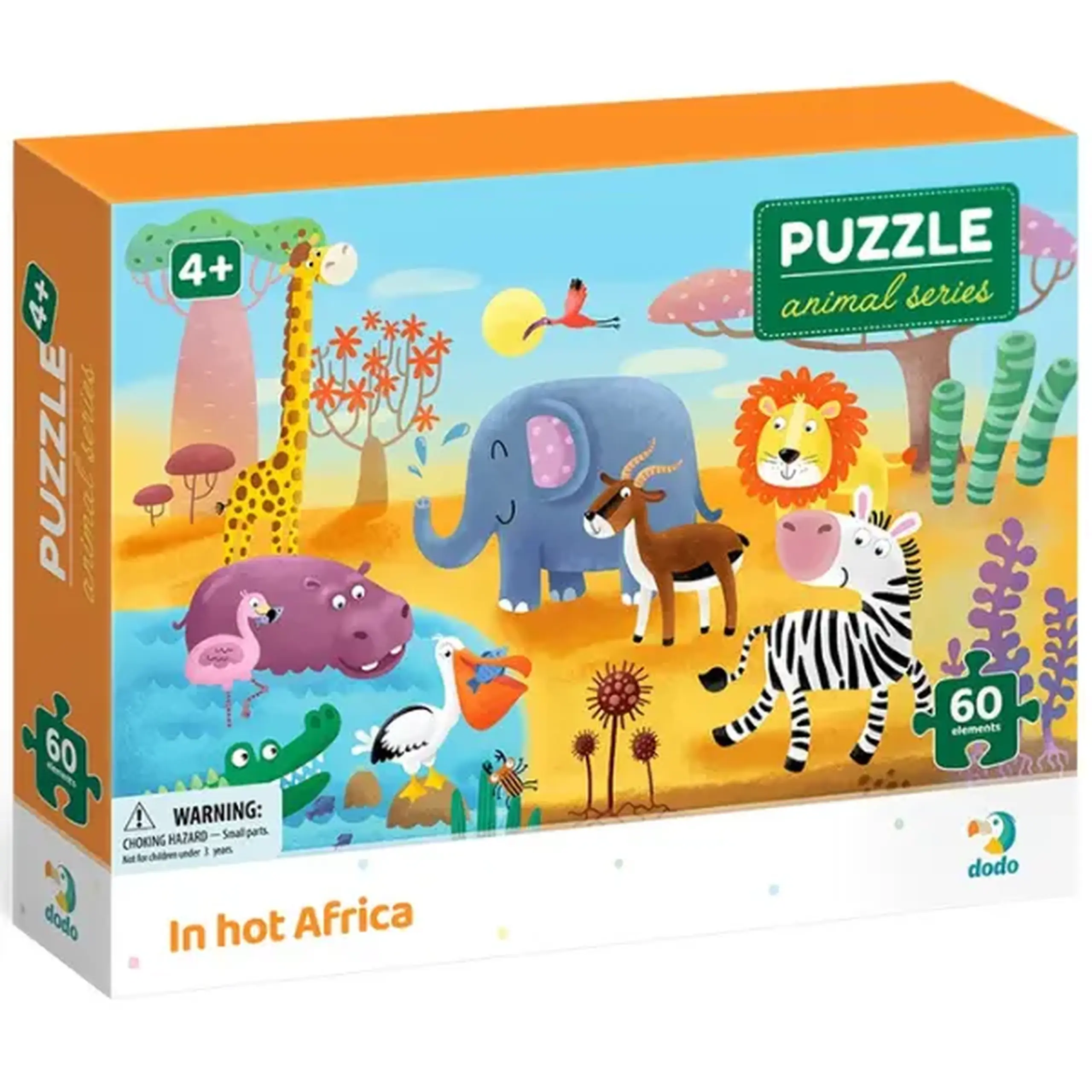 Puzzle "În Africa fierbinte", seria Animale, 60 elem.
