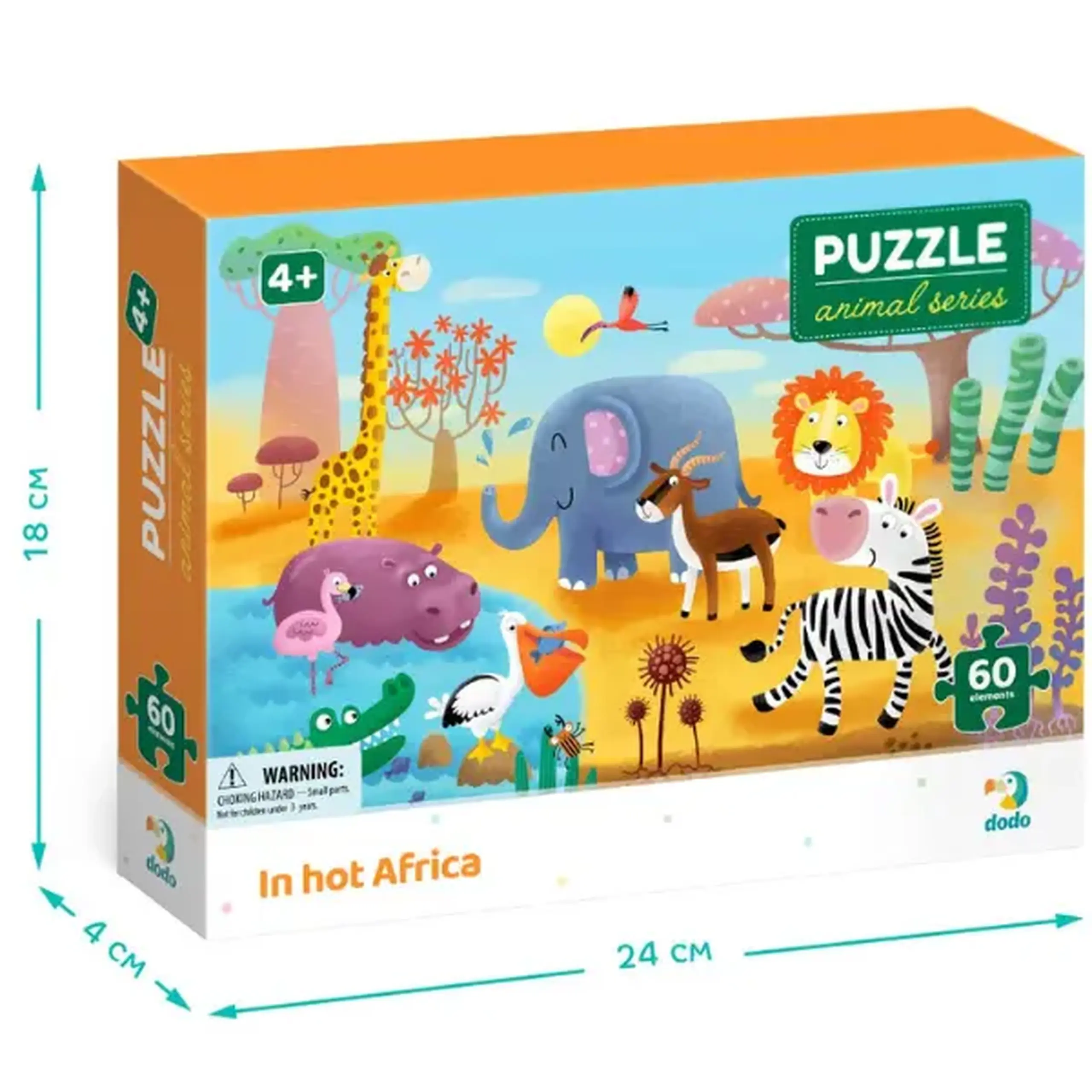 Puzzle "În Africa fierbinte", seria Animale, 60 elem.