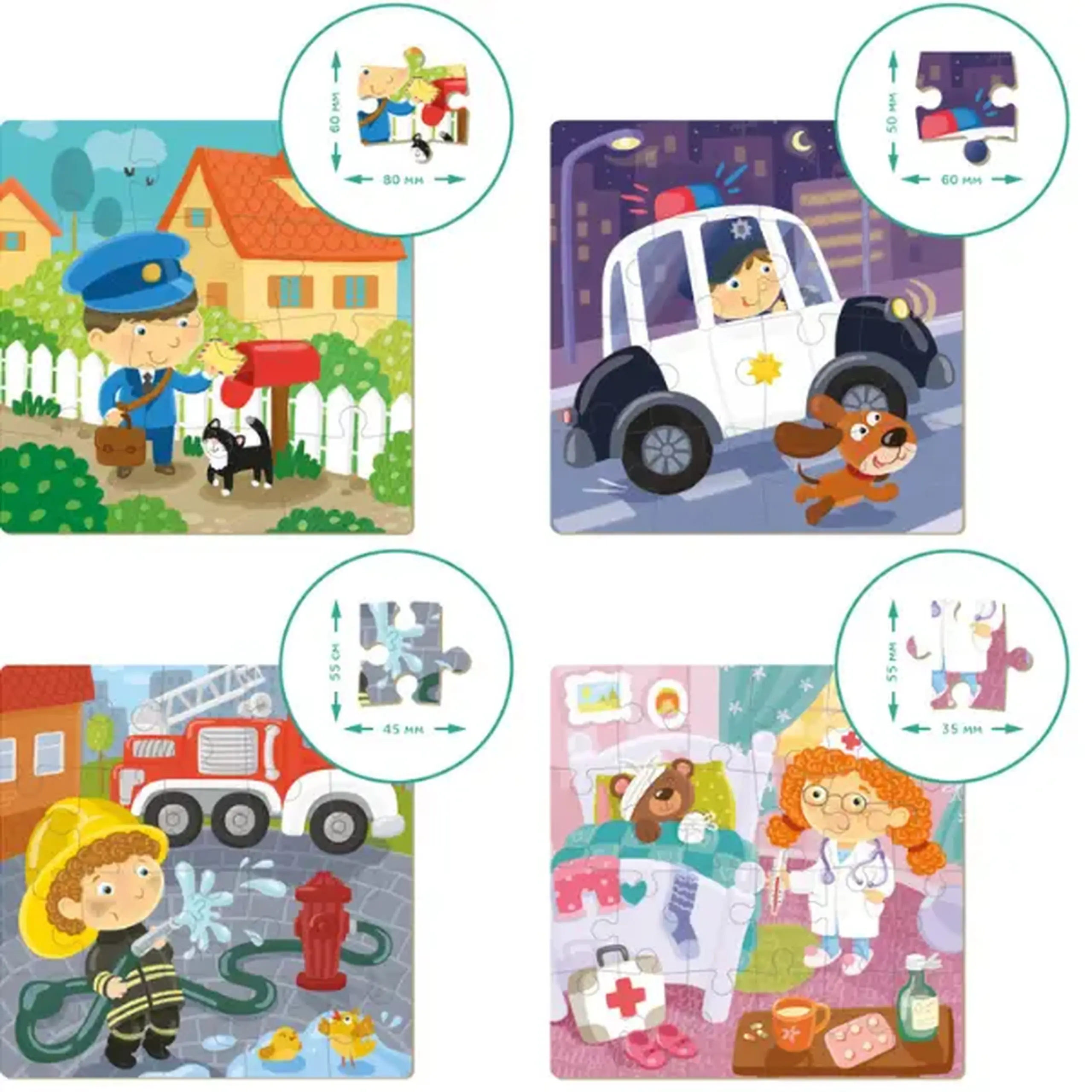 Puzzle 4 în 1 "Profesii"