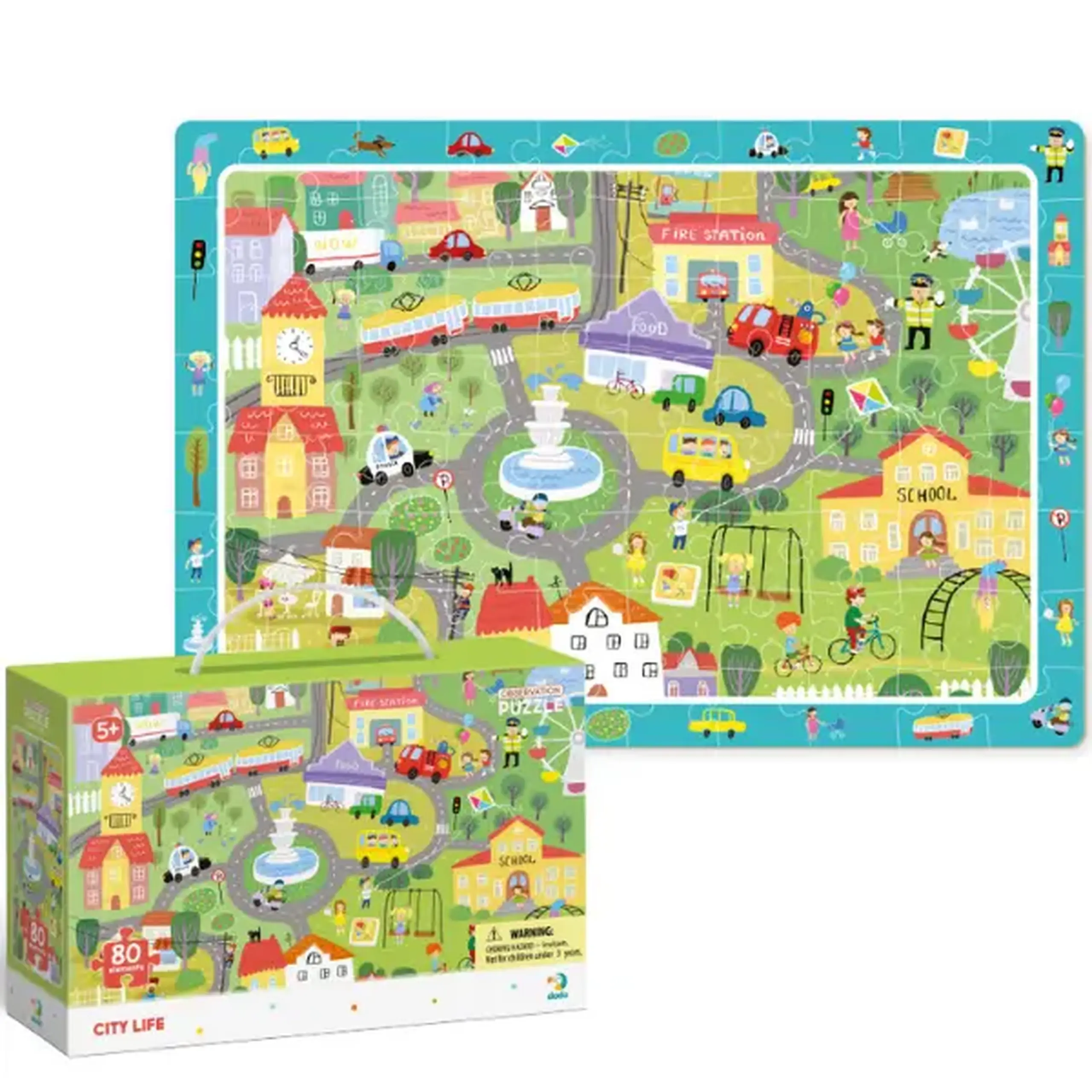 Puzzle "Viața în oraș", seria Puzzle de observație, 80 elem.