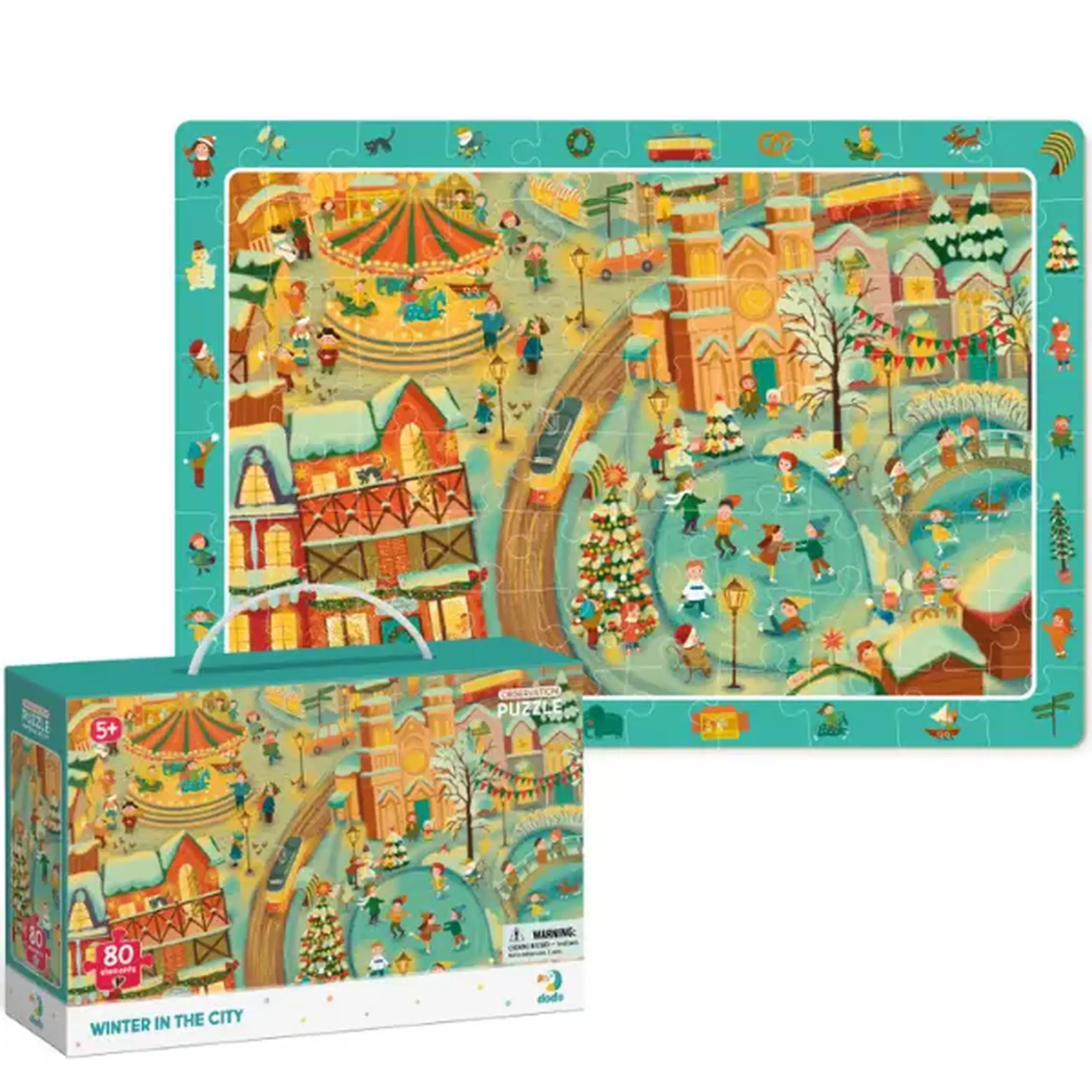 Puzzle "Iarna în oraș", seria Puzzle de observație, 80 elem.