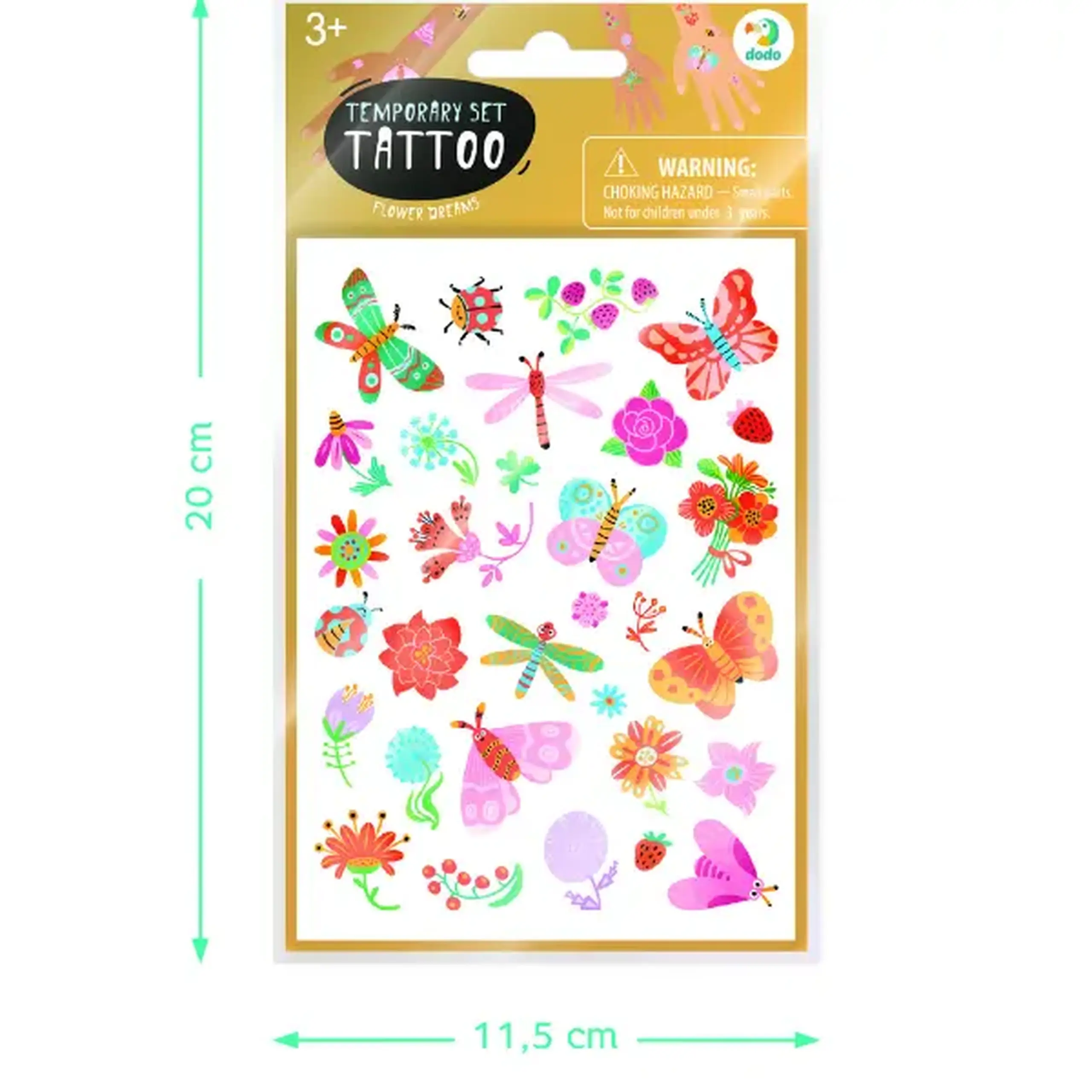 Set de tatuaje temporare pentru copii "Vise cu flori", 120 buc.