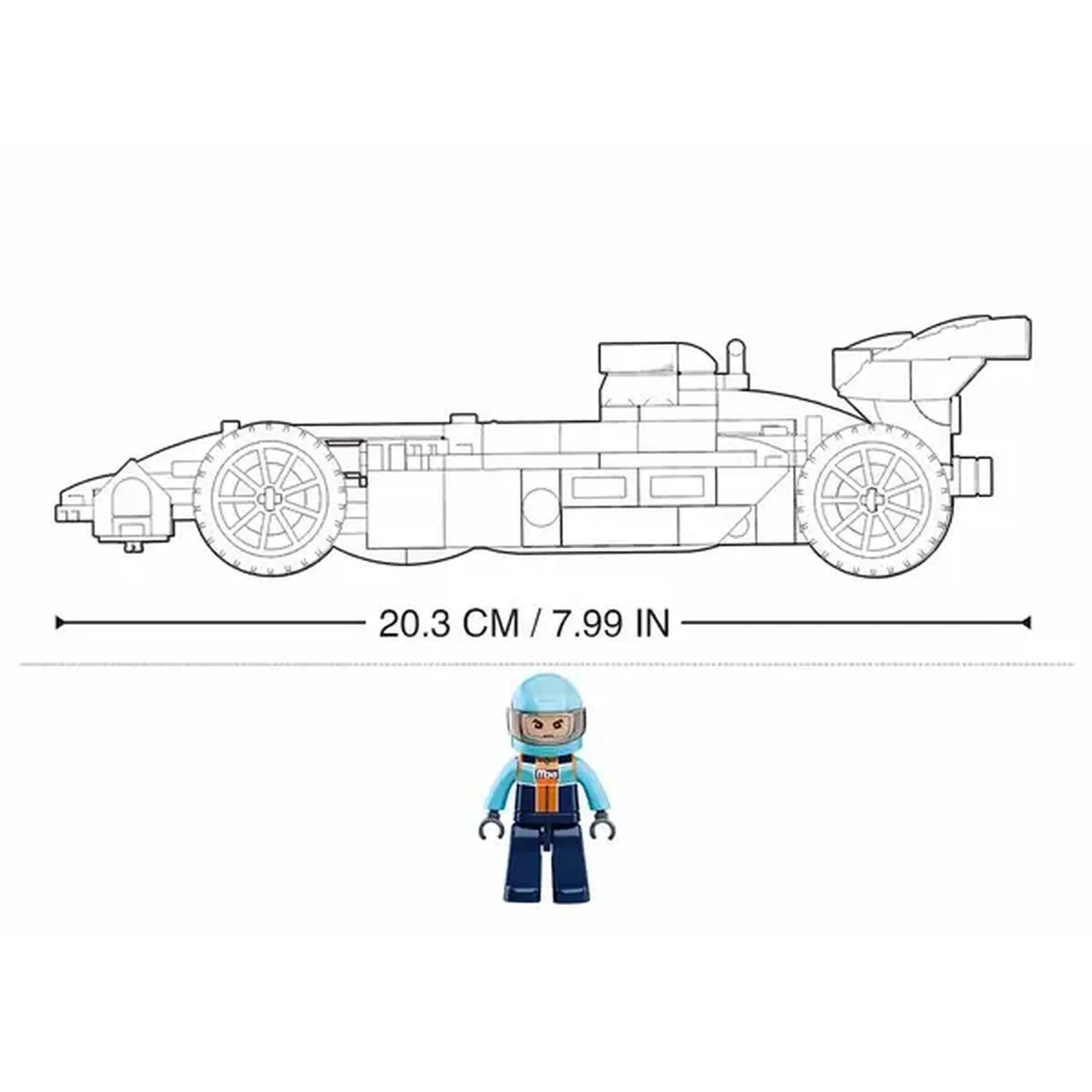 Set de construcție „Mașină de curse 1:24”, 222 elem.