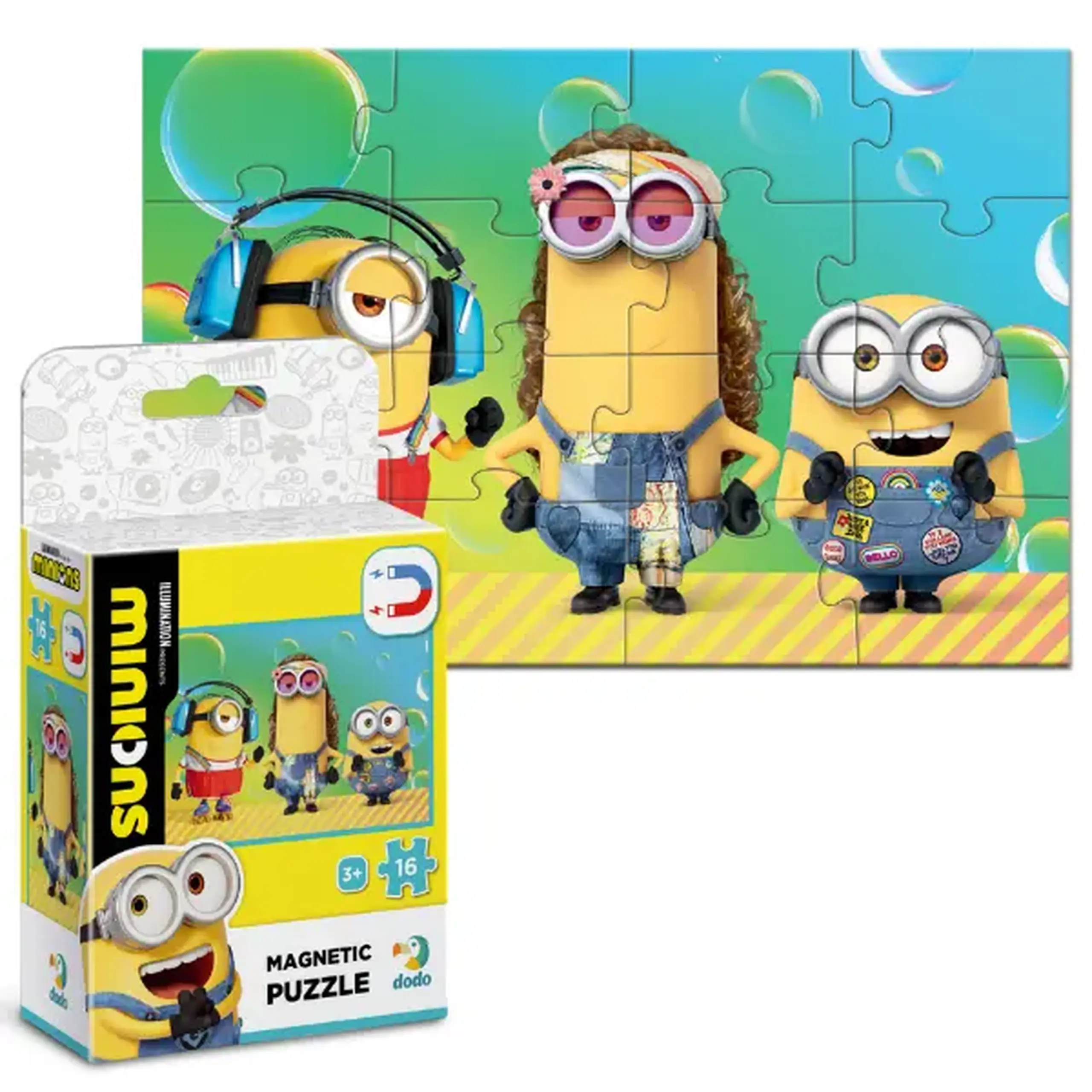 Puzzle magnetic "Serbare", seria Minions, 16 elem.