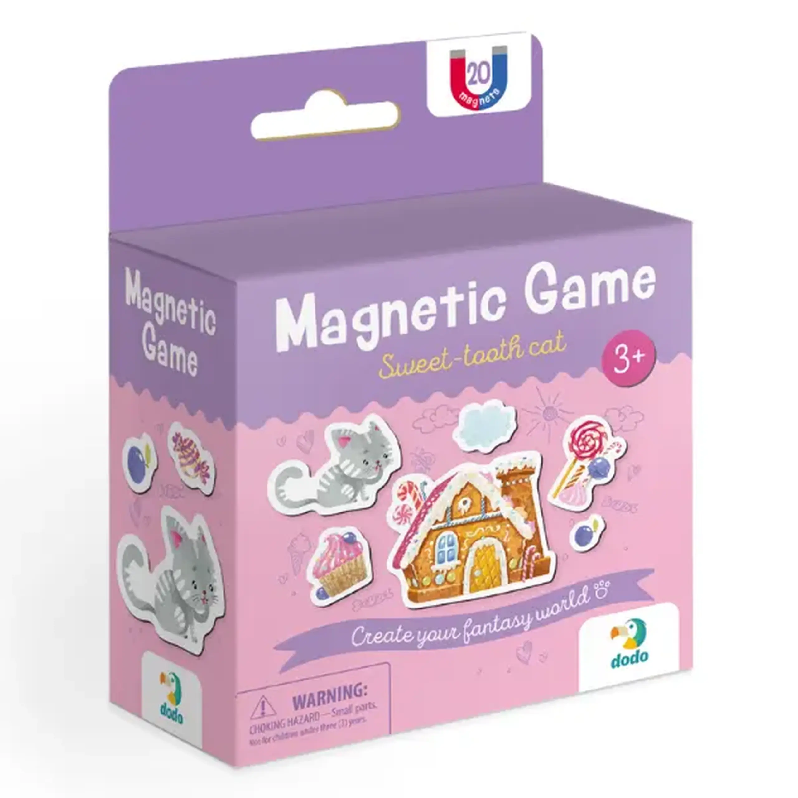Joc magnetic "Pisicuța cu dulciuri", 20 elem.