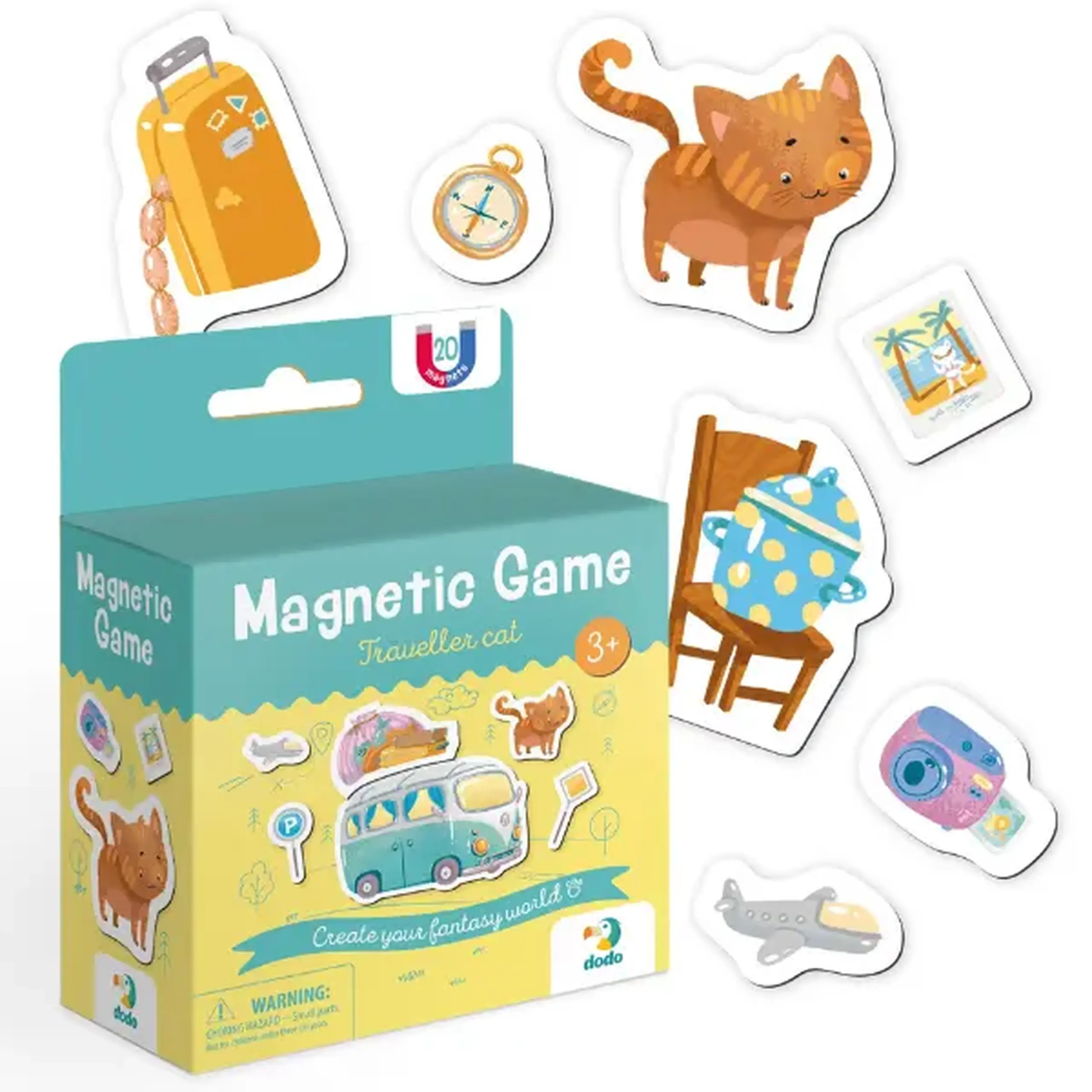 Joc magnetic "Pisicuța călătoare", 20 elem.