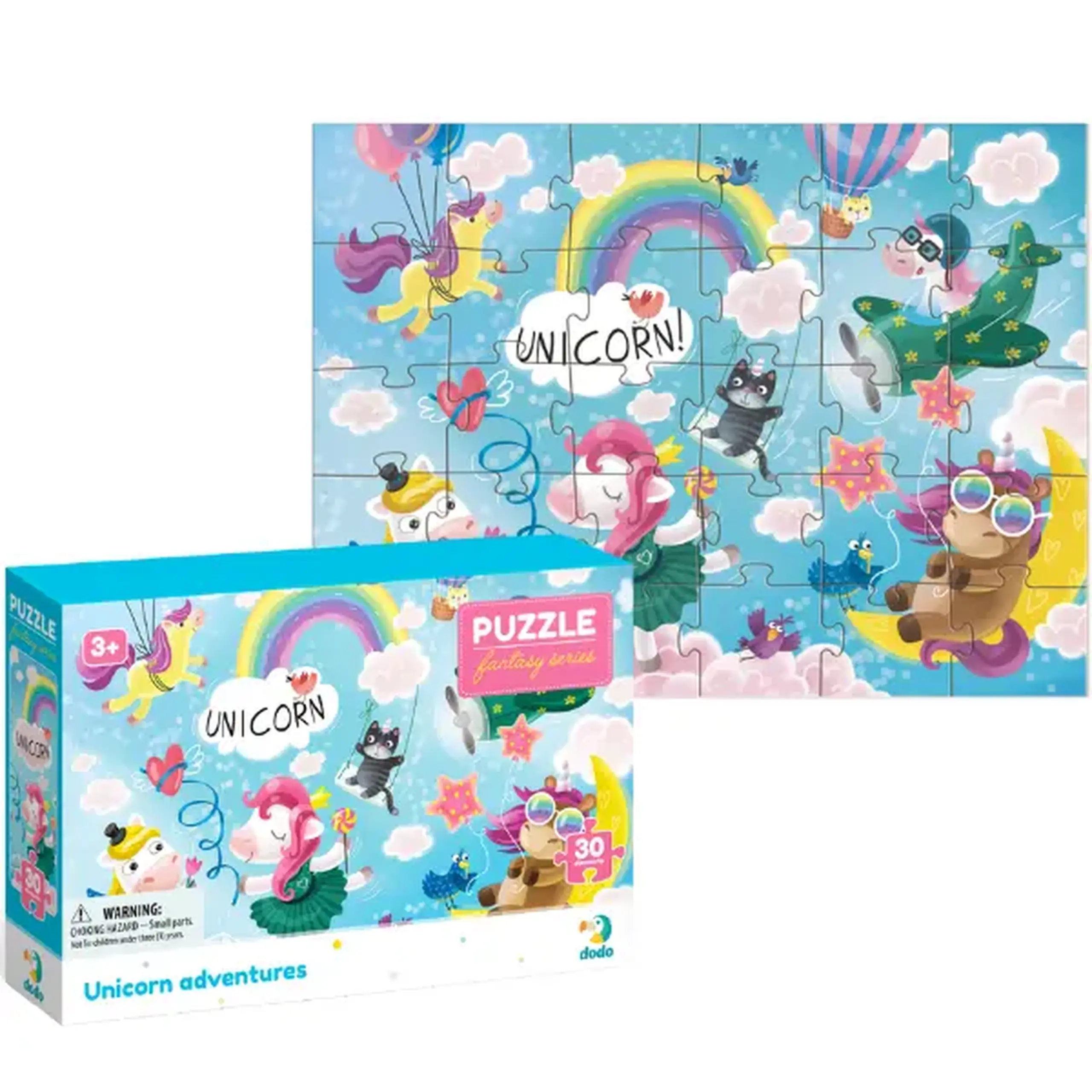 Puzzle "Aventura unicornilor", seria Fantasy, 30 elem.