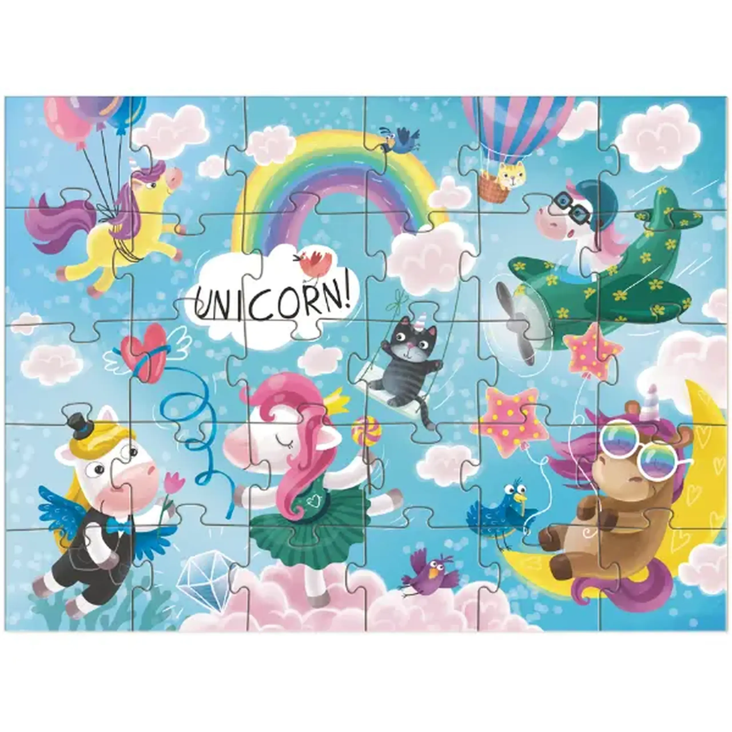 Puzzle "Aventura unicornilor", seria Fantasy, 30 elem.