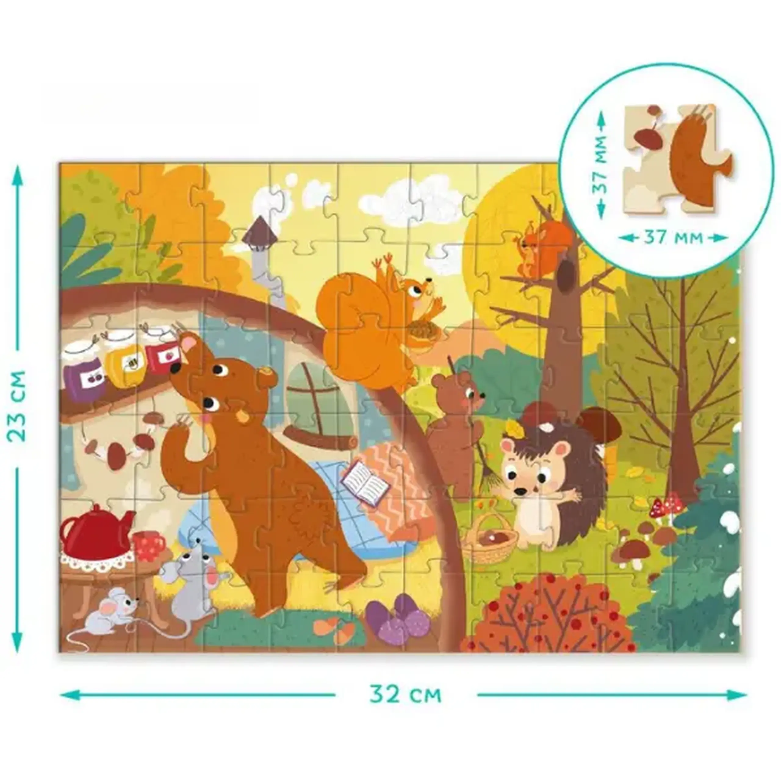 Puzzle "Recoltare în pădure", seria Anotimpuri, 60 elem.