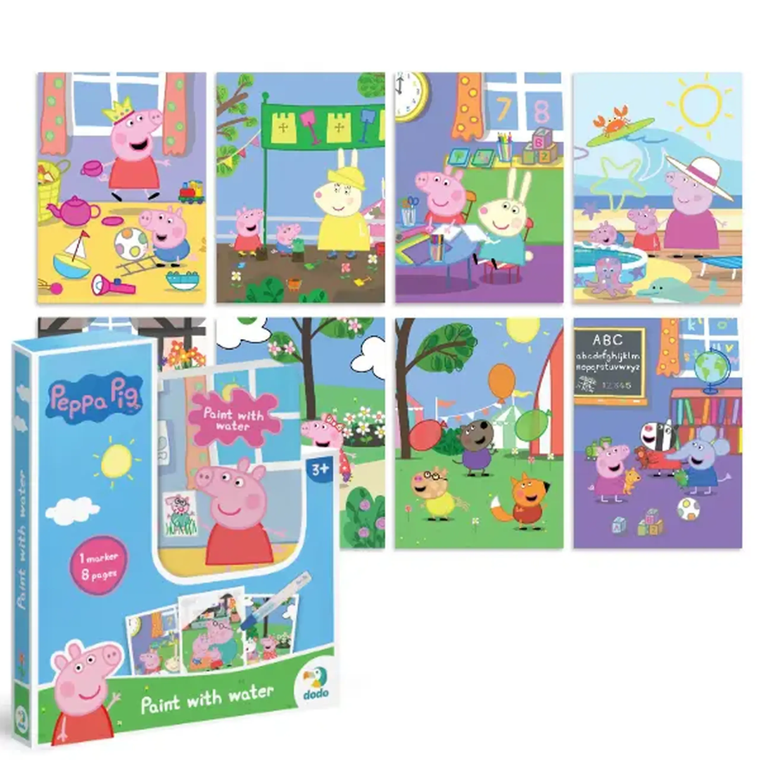 Set de colorat cu apă "Peppa", seria Peppa Pig, 8 pagini