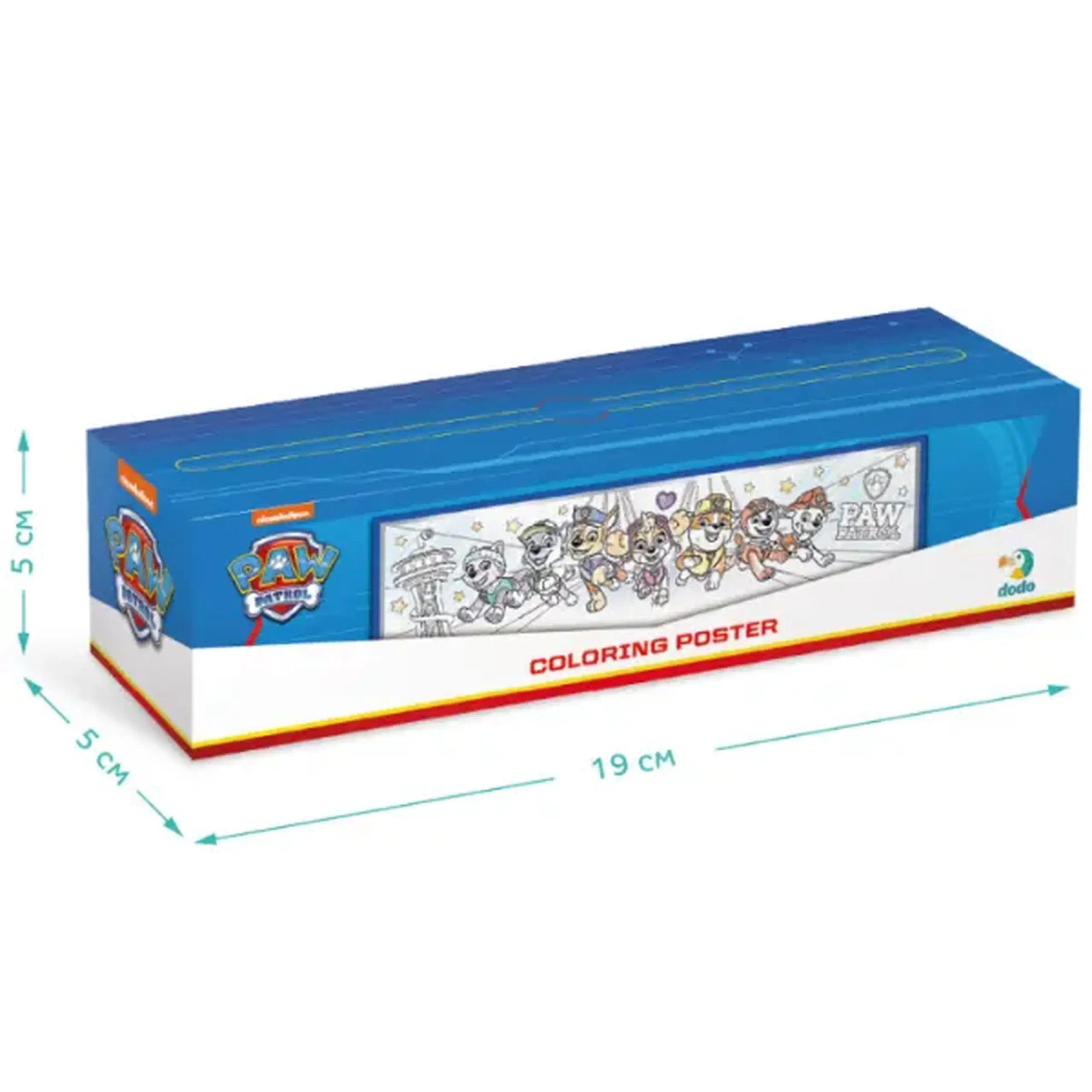 Poster de colorat pentru copii "Echipa", seria Patrula Cățelușilor, 70 cm
