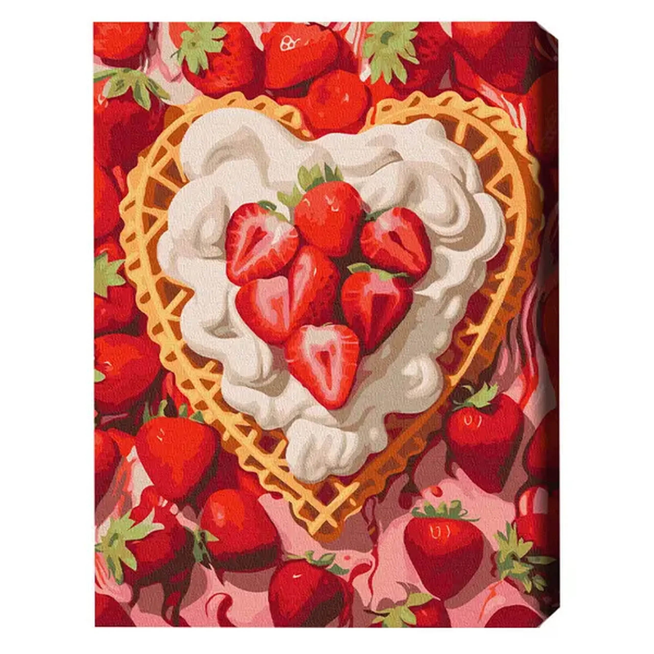 Pictură pe numere 40x50 cm (fără cutie) – Căpșuni și cremă