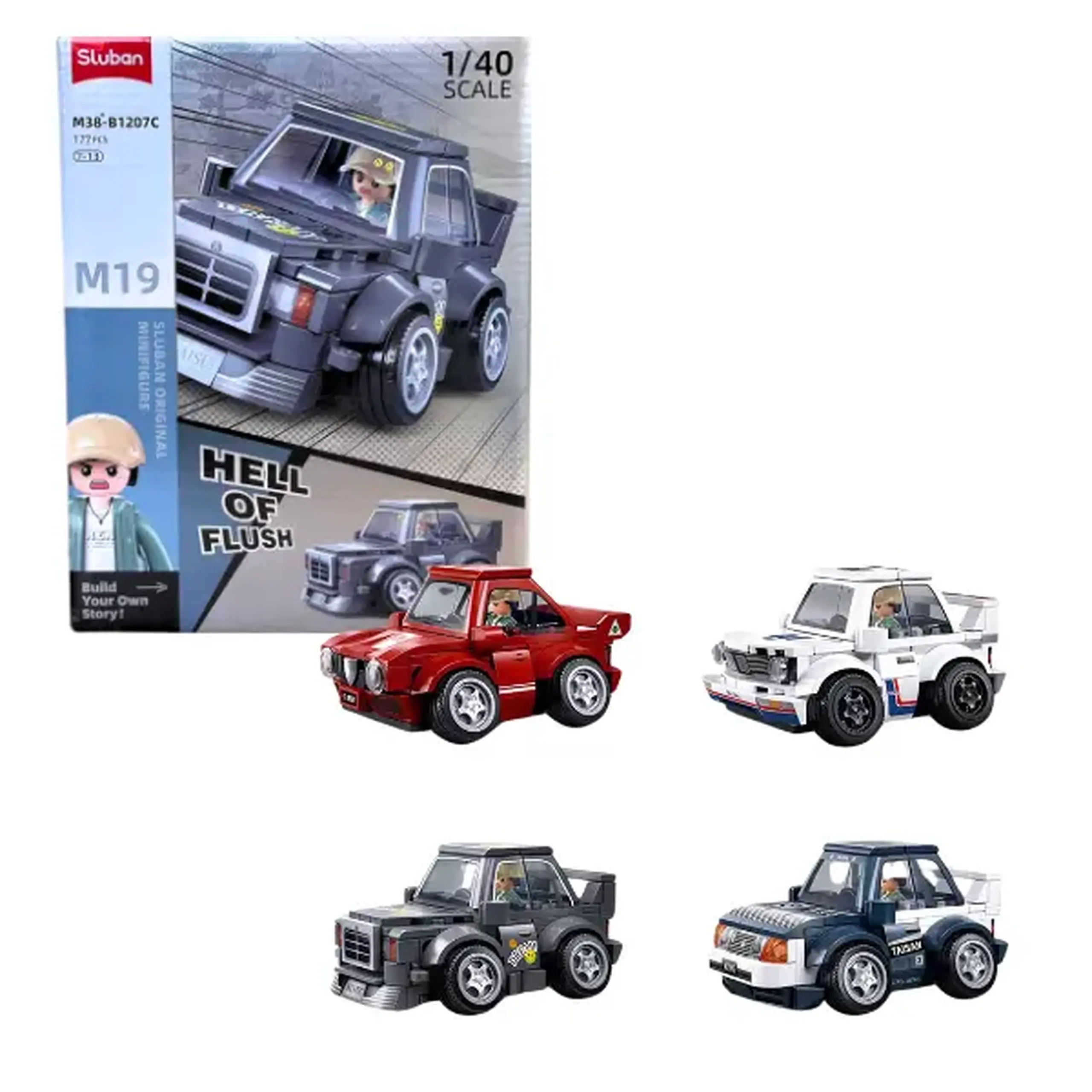 Set de construcție ”Automobil de curse", 4 modele, de la 156 pînă la 177 elem.