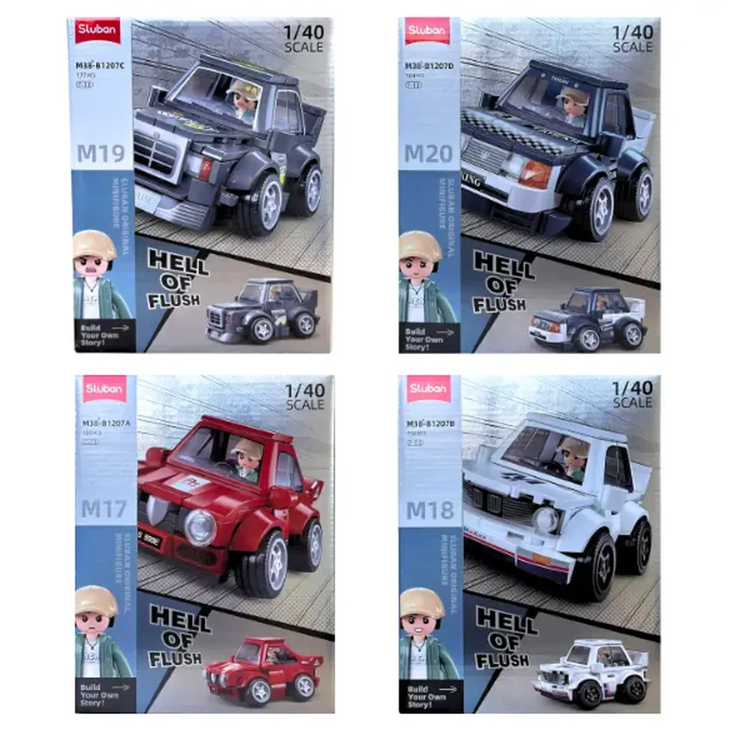 Set de construcție ”Automobil de curse", 4 modele, de la 156 pînă la 177 elem.