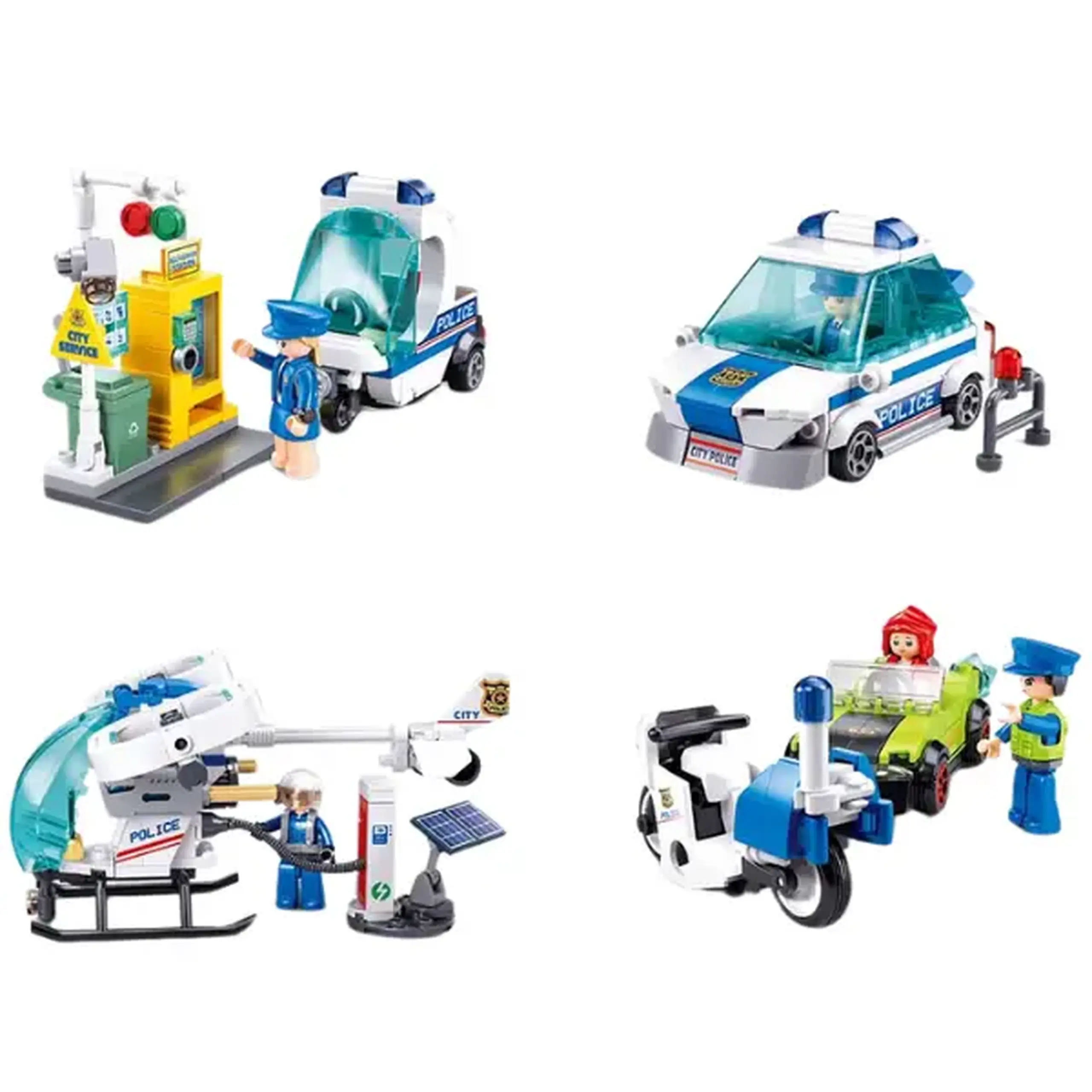 Set de construcție ”Poliția de patrulare", 4 modele, de la 97 pînă la 135 elem.