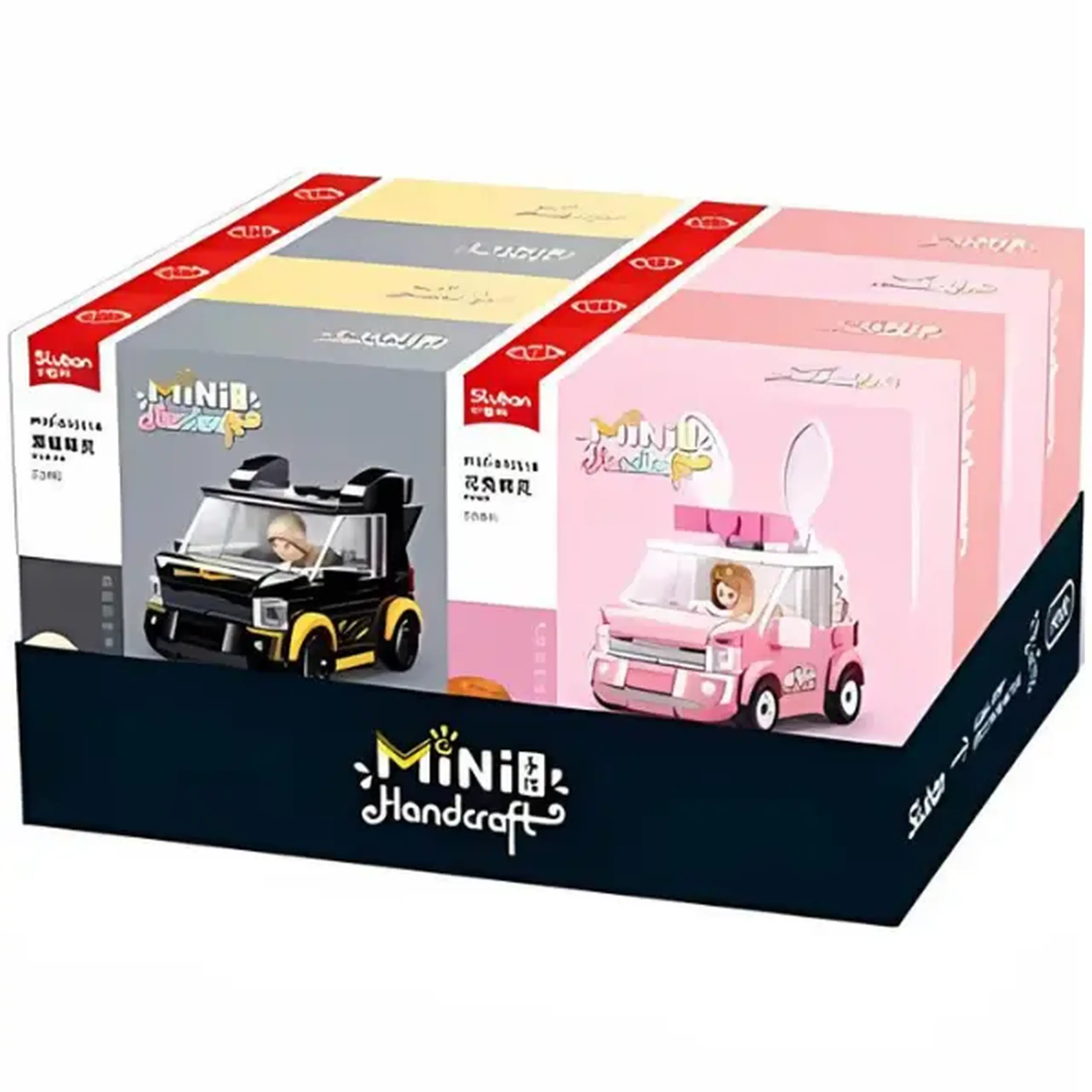 Set de construcție ”Mașina cu figurină”, cu inerție, 4 modele, de la 137 pînă la 146 elem.