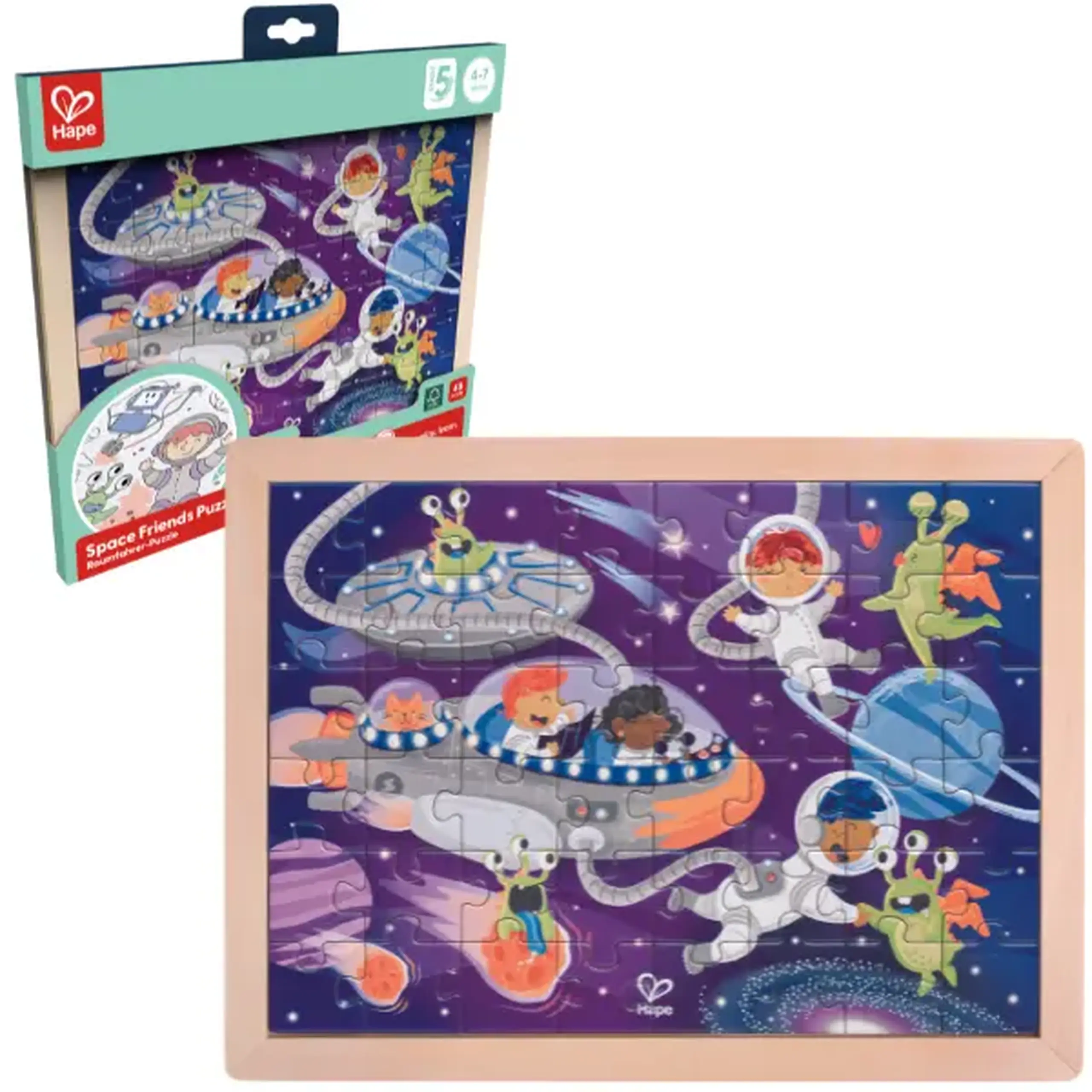 Puzzle 2 în 1 "Prieteni cosmici"