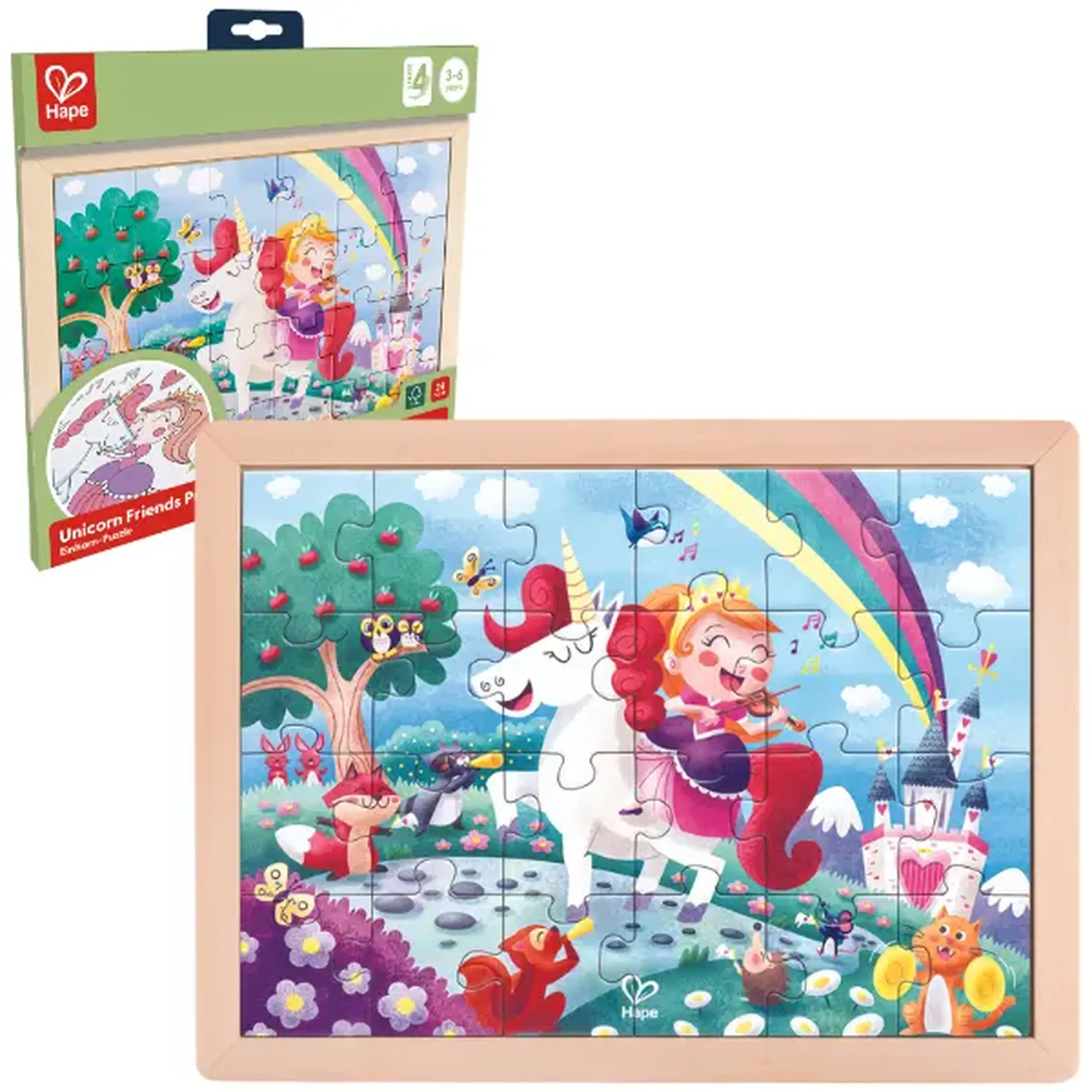 Puzzle 2 în 1 "Unicorn și prieteni"