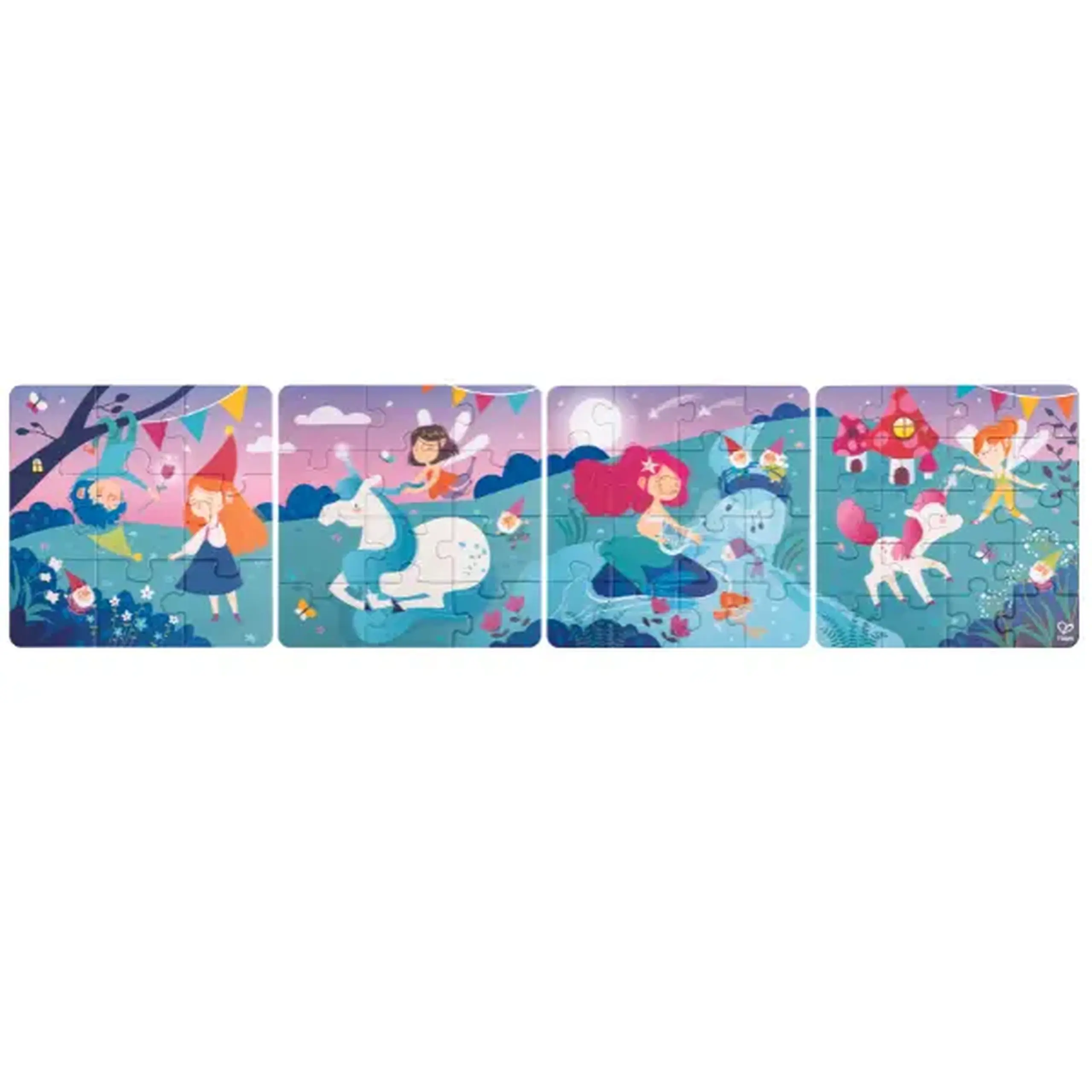 Set puzzle 4 în 1 "Poveste fermecată"