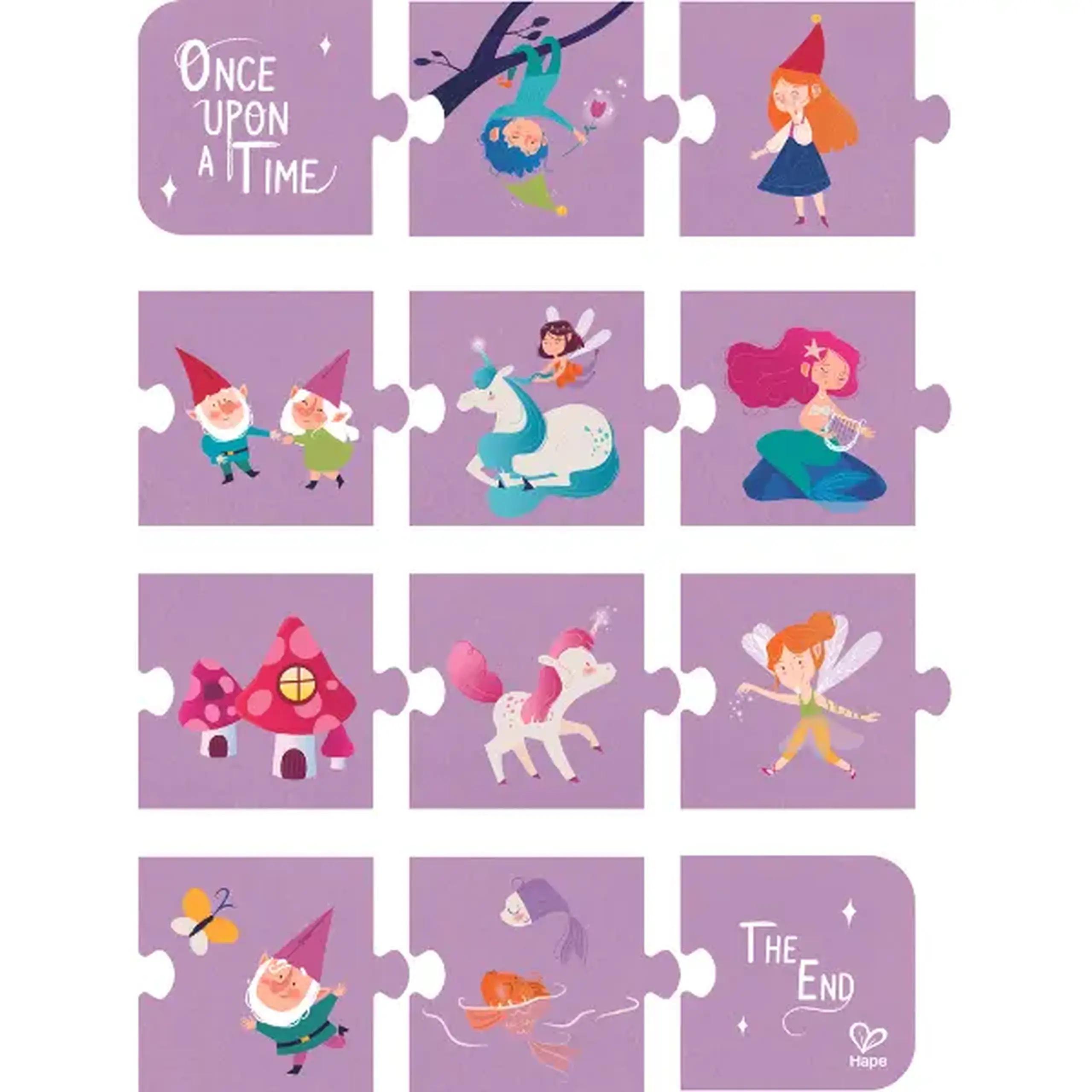 Set puzzle 4 în 1 "Poveste fermecată"