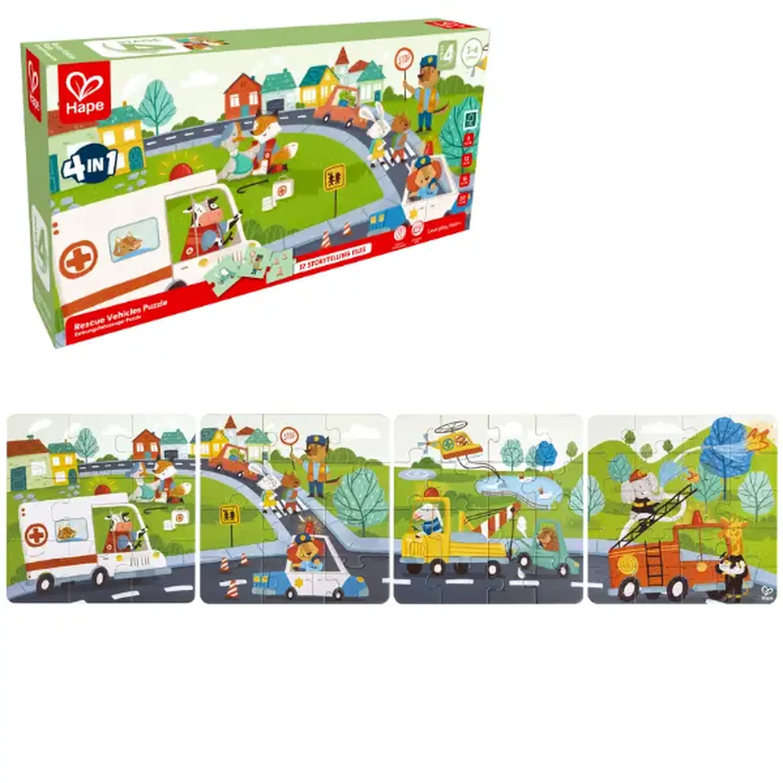 Set puzzle 4 în 1 "Operațiunea de salvare"