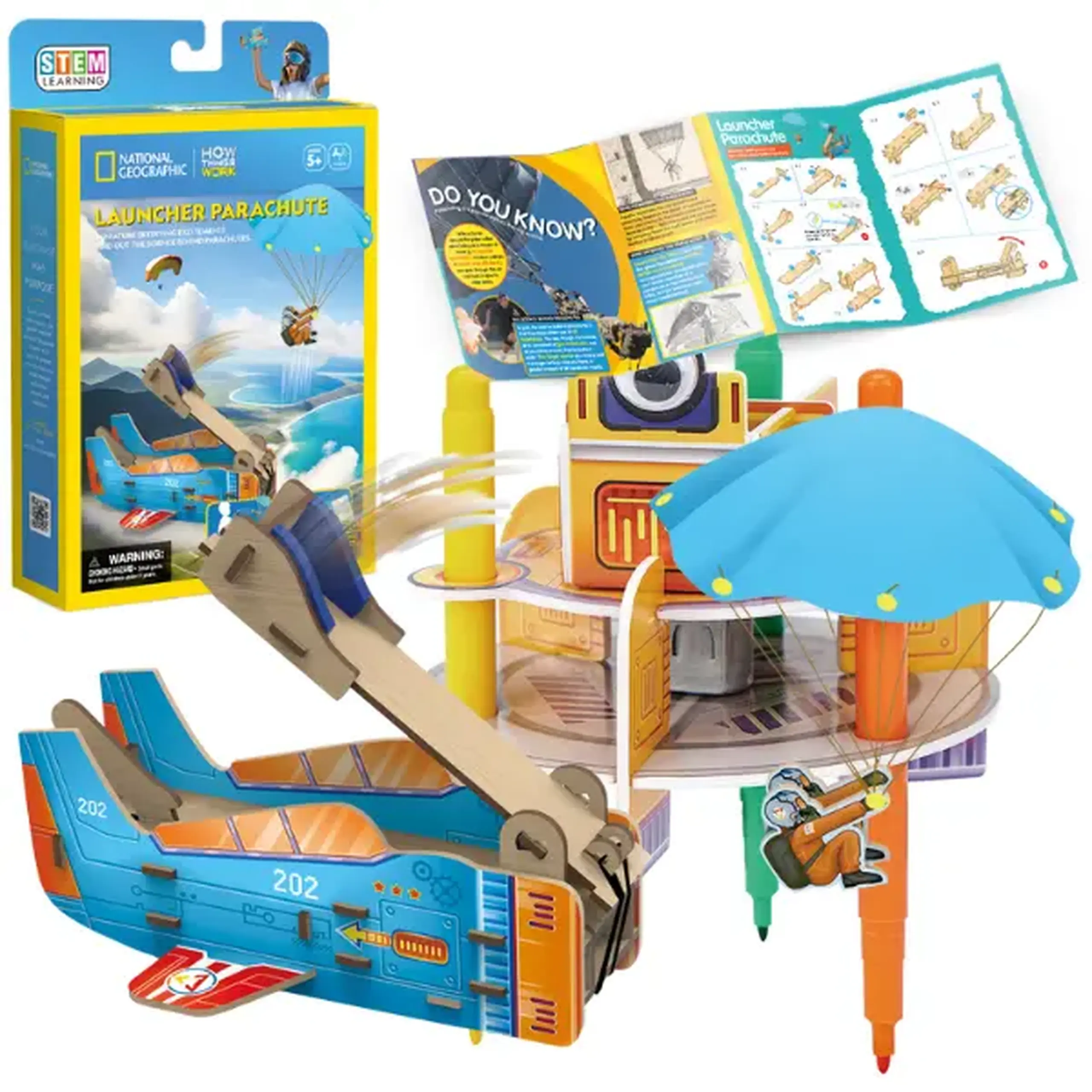 STEM Series 3D puzzle "Lansator Parașută" - studiem stabilitatea și aerodinamica, 48 elem.