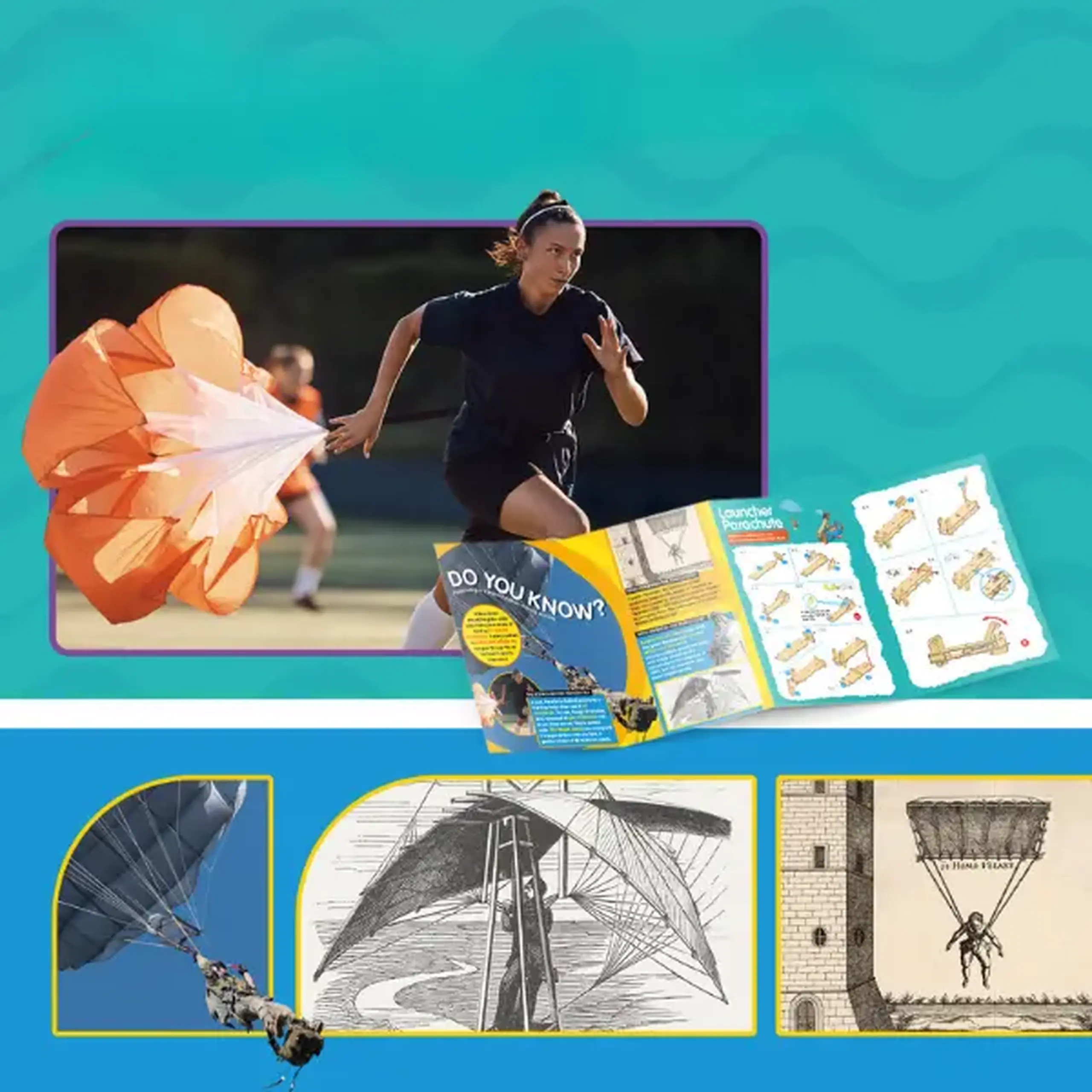 STEM Series 3D puzzle "Lansator Parașută" - studiem stabilitatea și aerodinamica, 48 elem.
