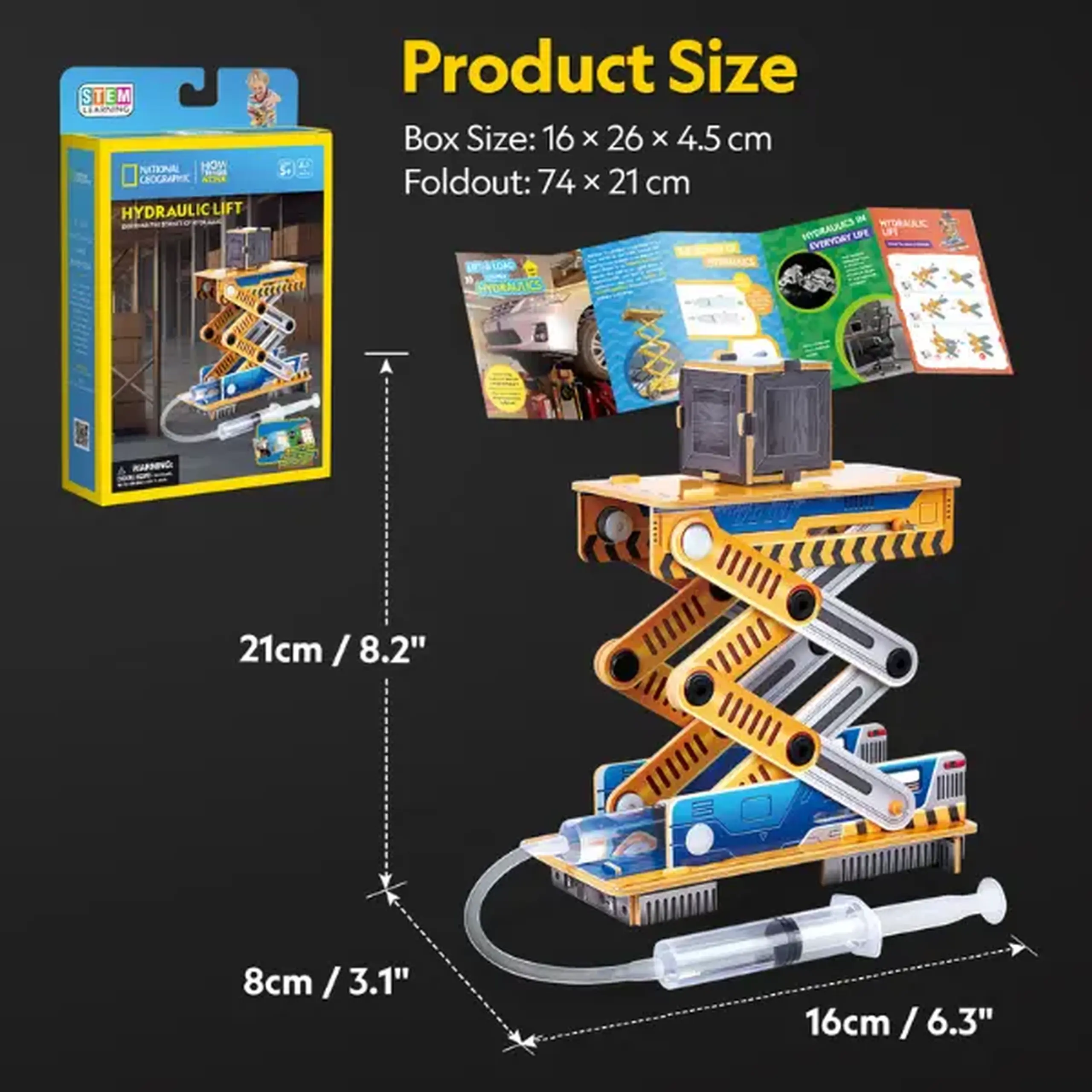 STEM Series 3D puzzle "Lift hidraulic" - studiem fizica și mecanica, 49 elem.