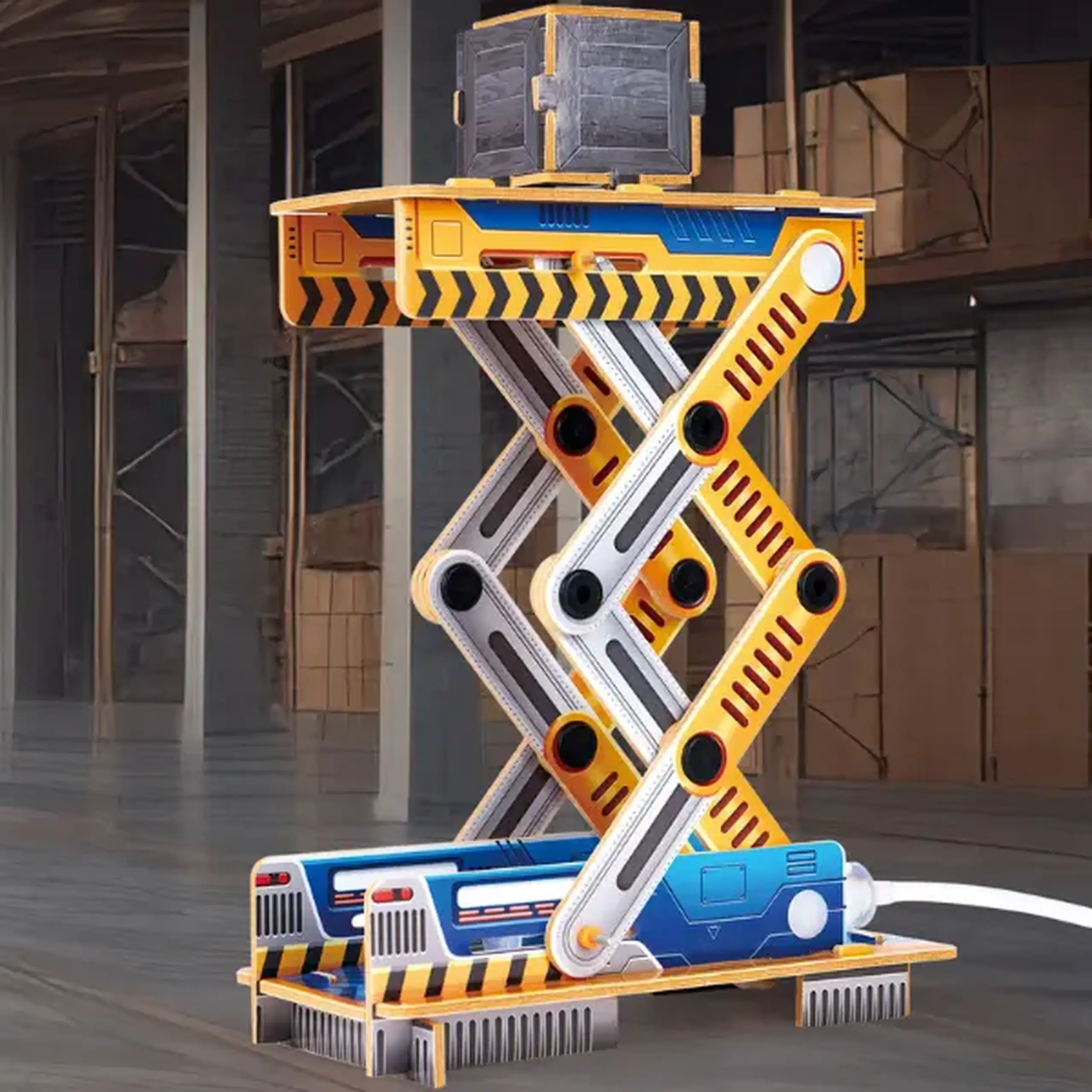 STEM Series 3D puzzle "Lift hidraulic" - studiem fizica și mecanica, 49 elem.
