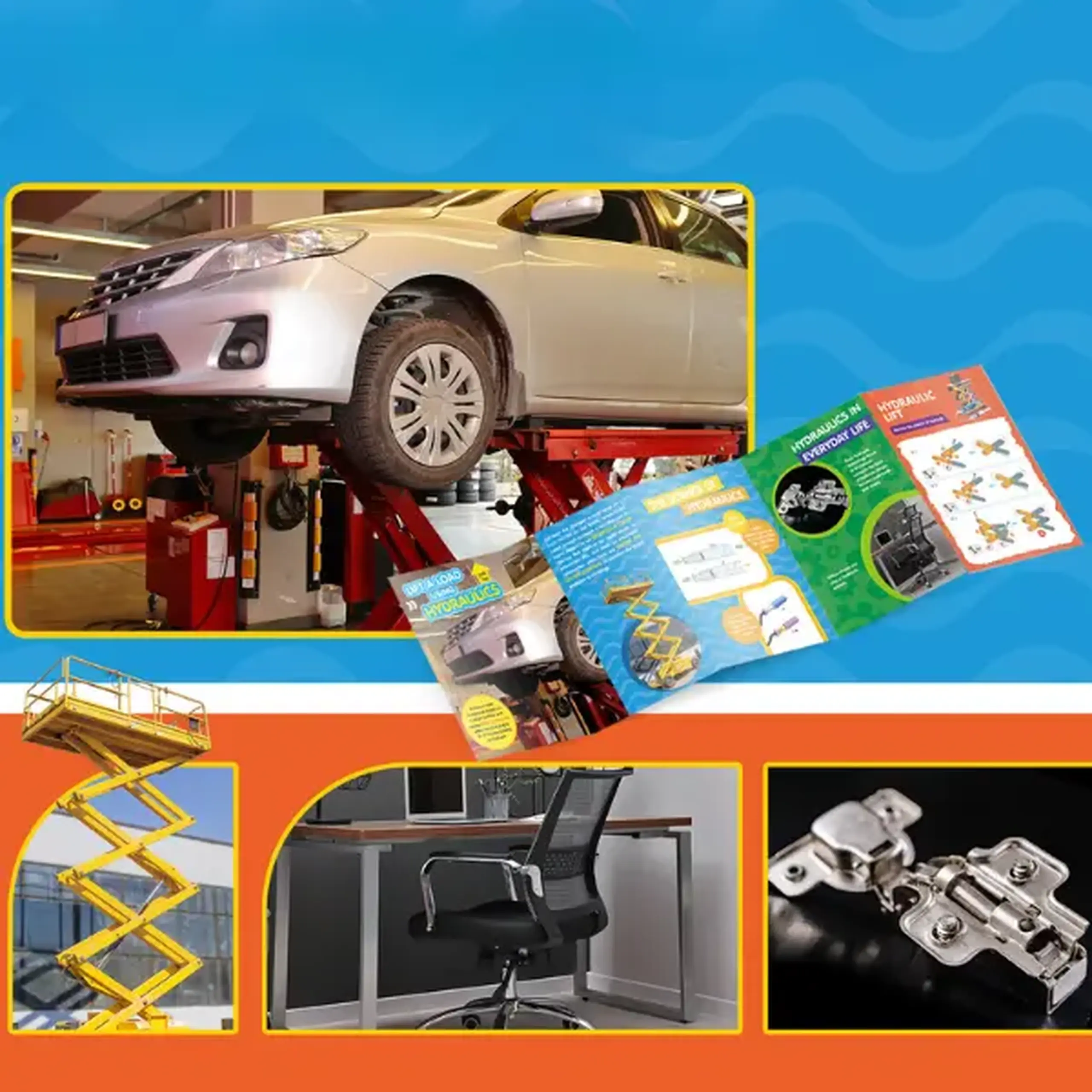 STEM Series 3D puzzle "Lift hidraulic" - studiem fizica și mecanica, 49 elem.