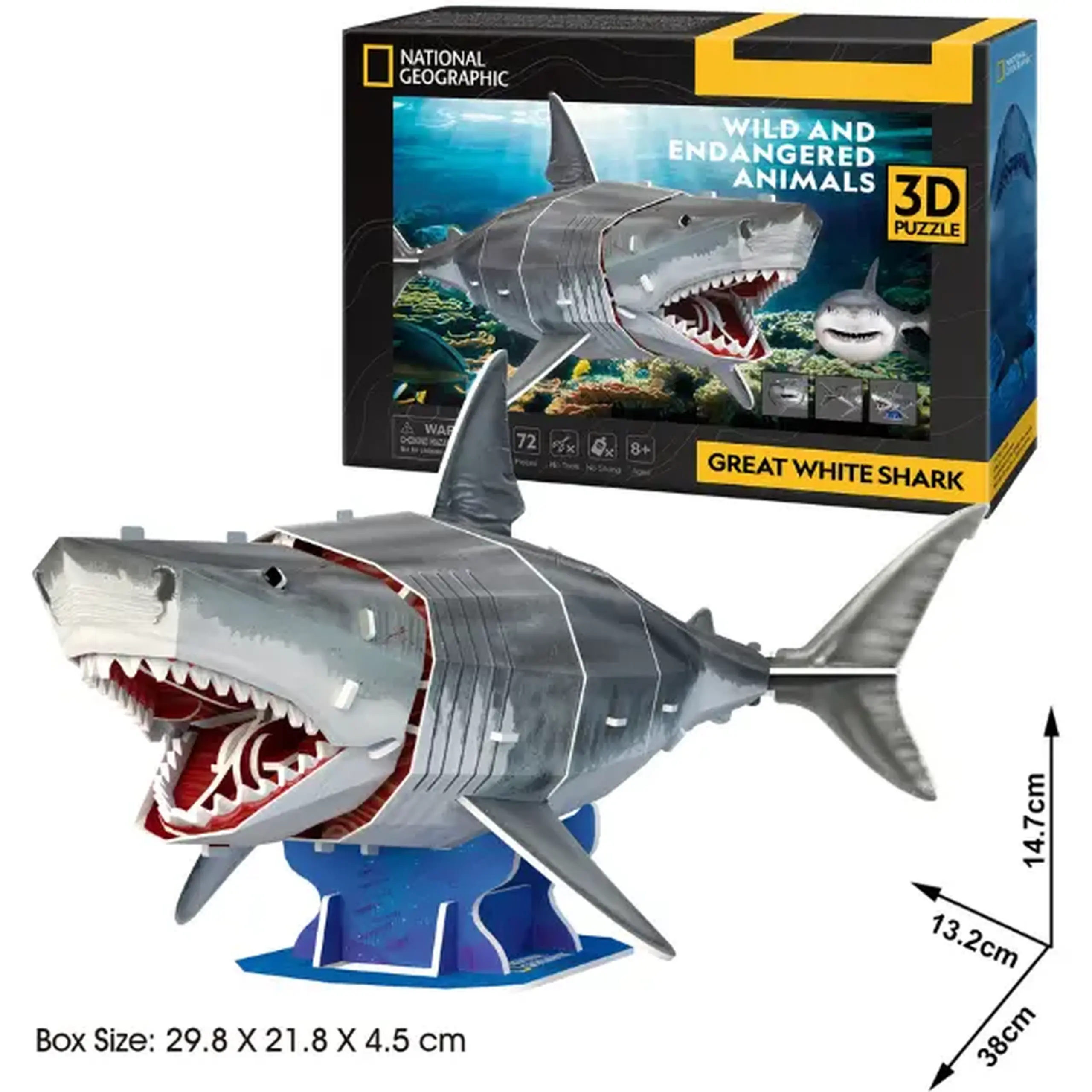 3D puzzle "Marele rechin alb", 78 elemente