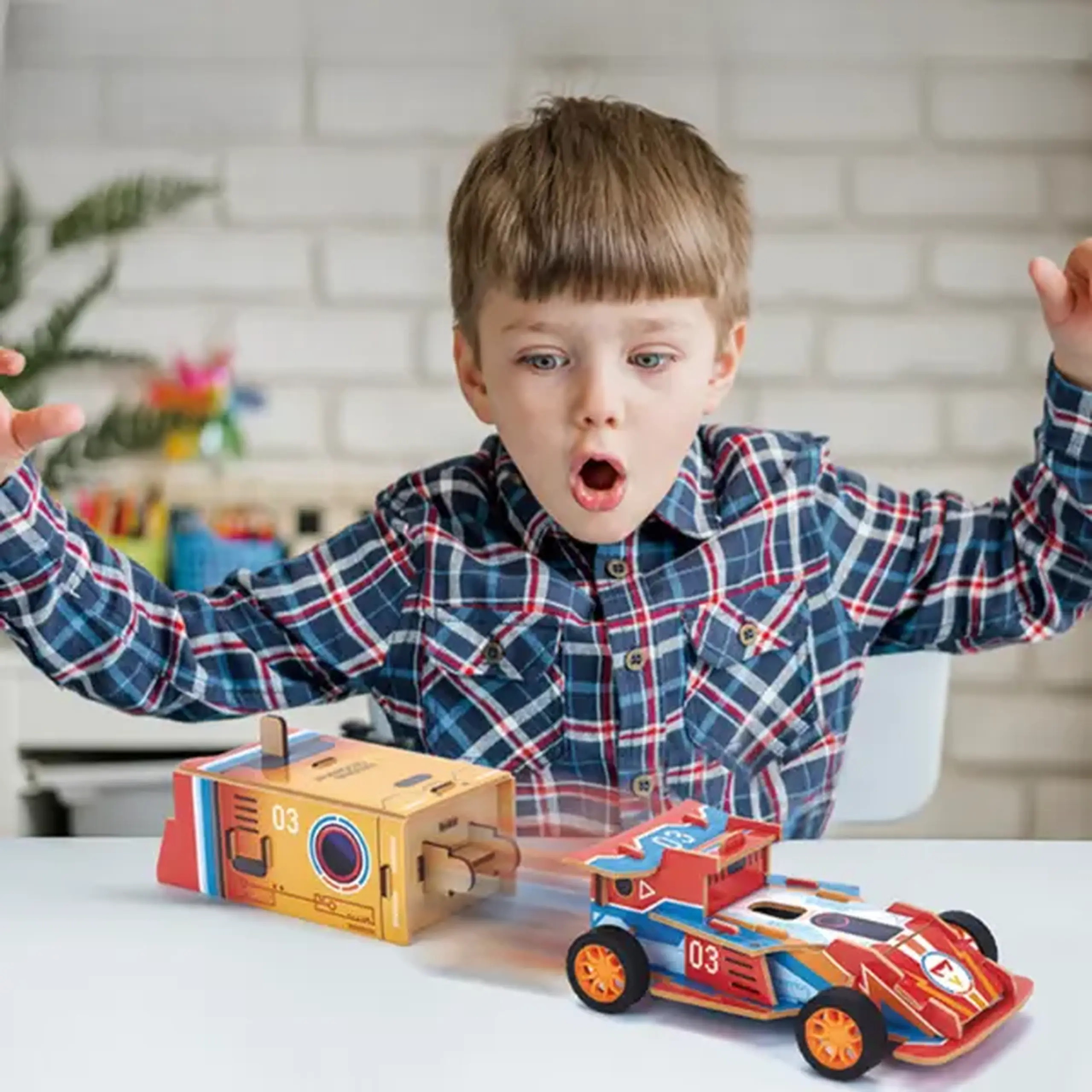 STEM Series 3D puzzle “2 în 1 Rachetă de lansare și mașină de curse” - studiem energia potențială, 88 elem.