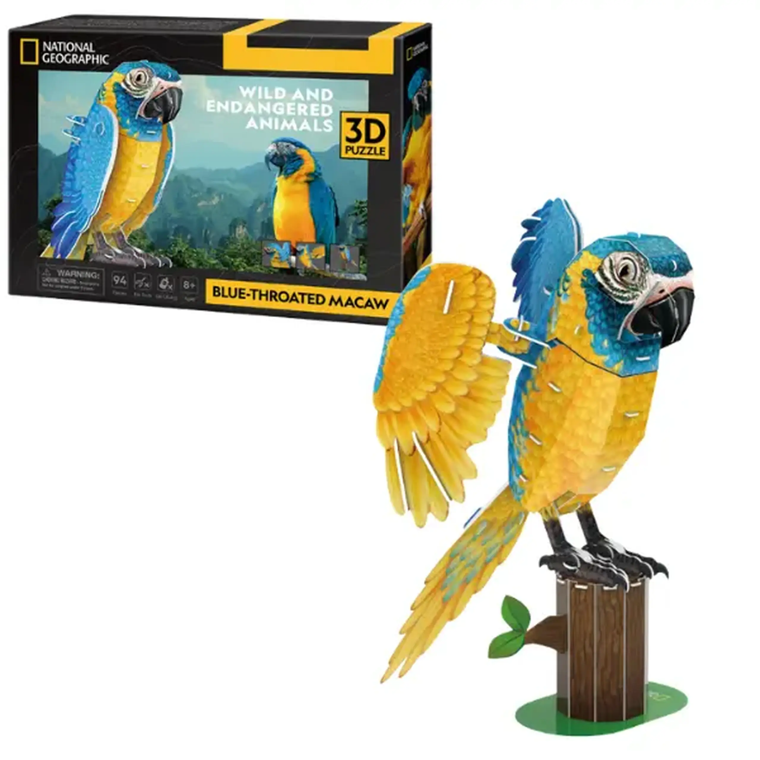 3D puzzle "Ara cu piept galben", 82 elemente