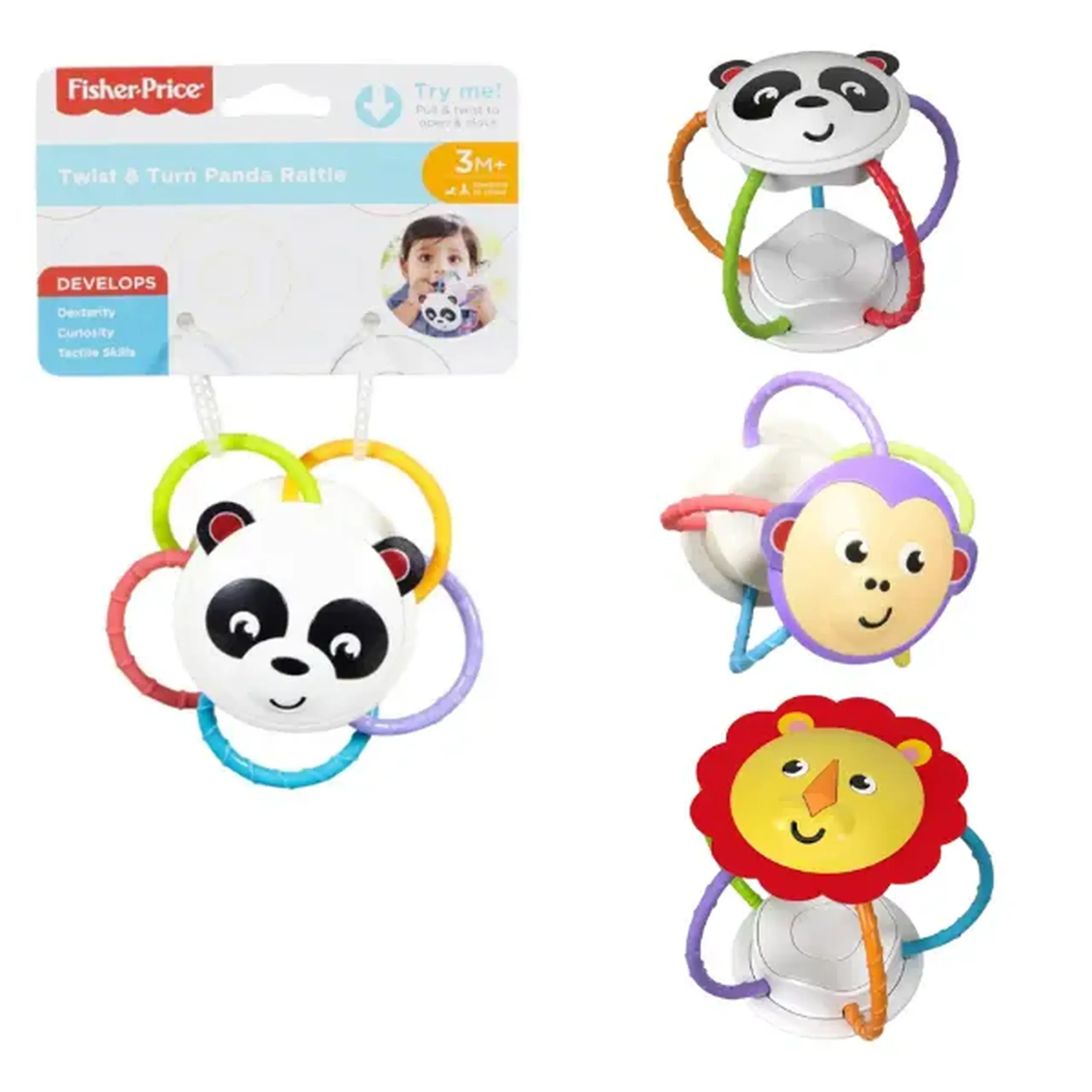 Fisher Price Zornăitoare cu dentitie "Animăluț", în asortiment