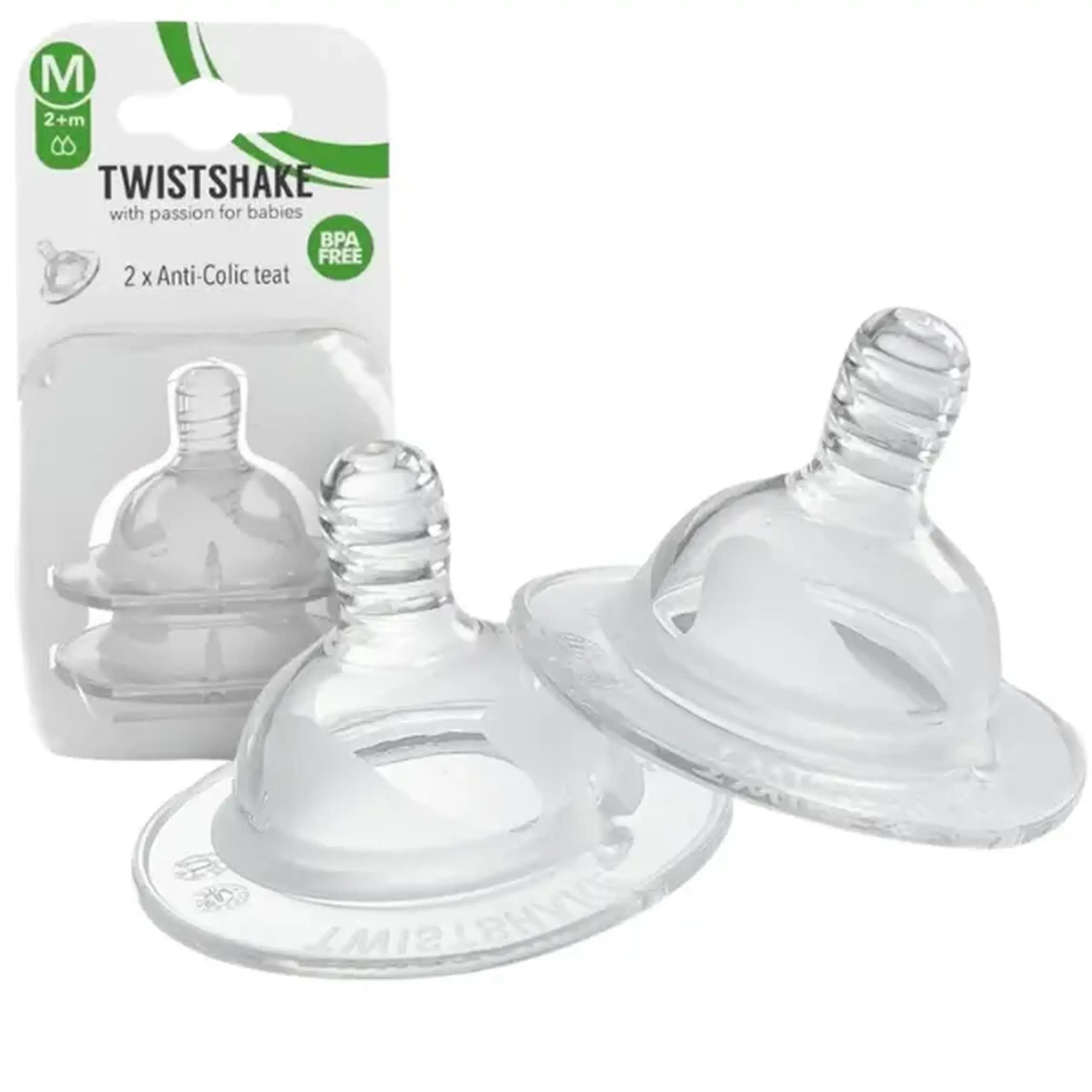 Set 2 tetine anticolici Twistshake, 2+ luni