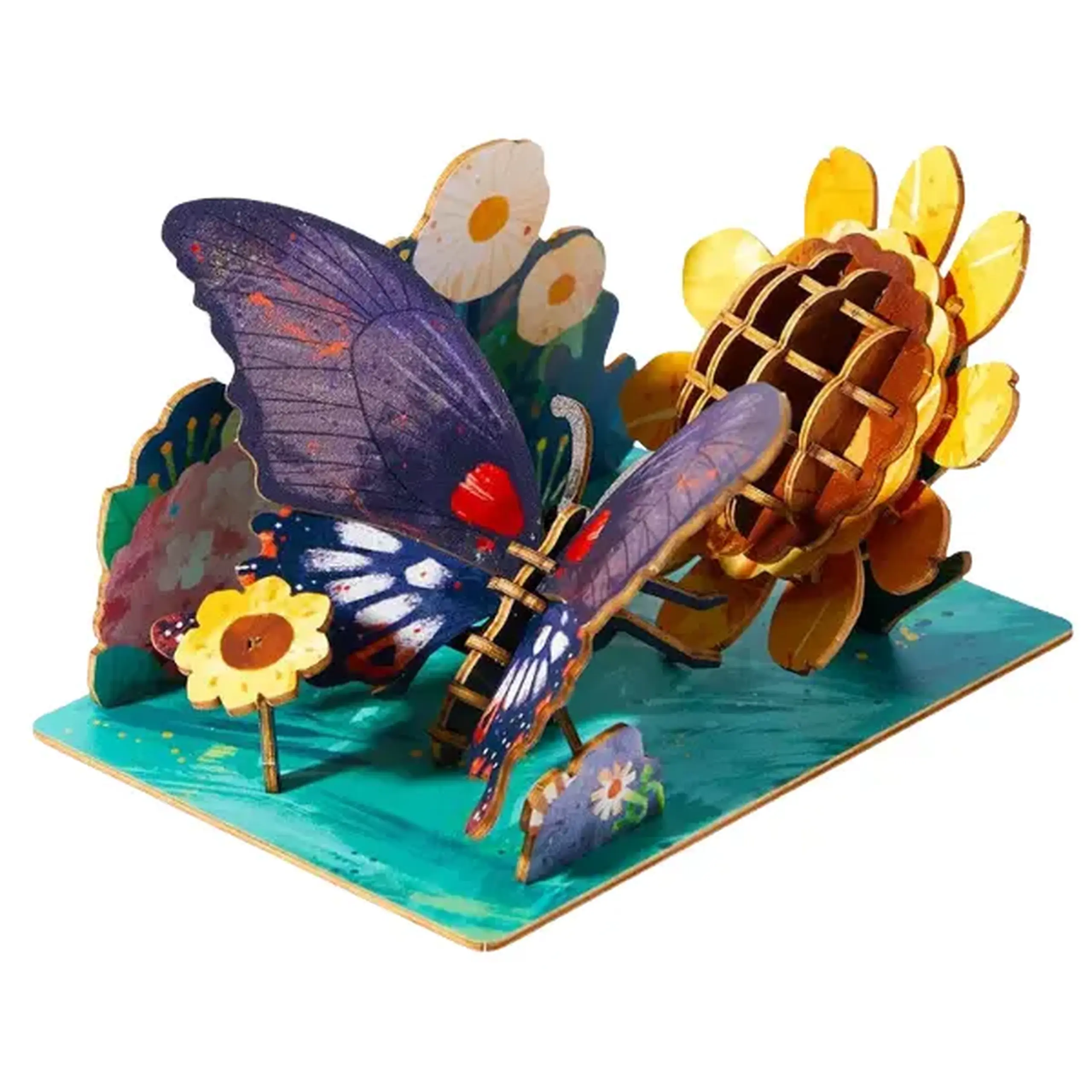 Puzzle 3D din lemn "Fluture", 63 elem.