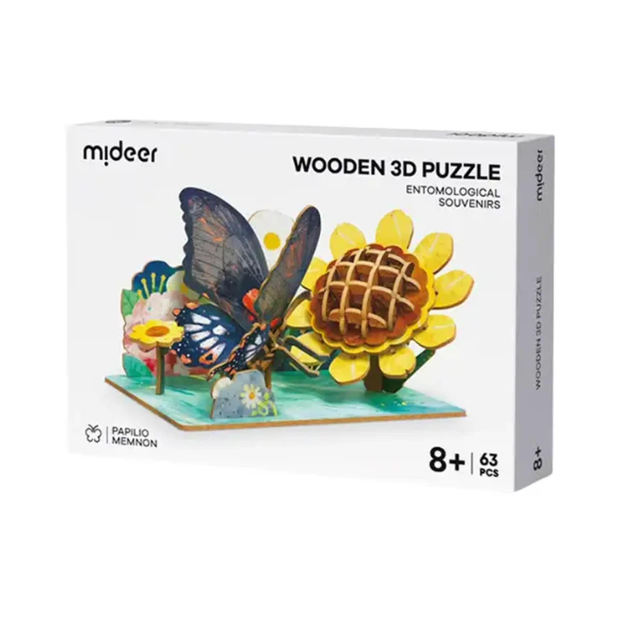 Puzzle 3D din lemn "Fluture", 63 elem.