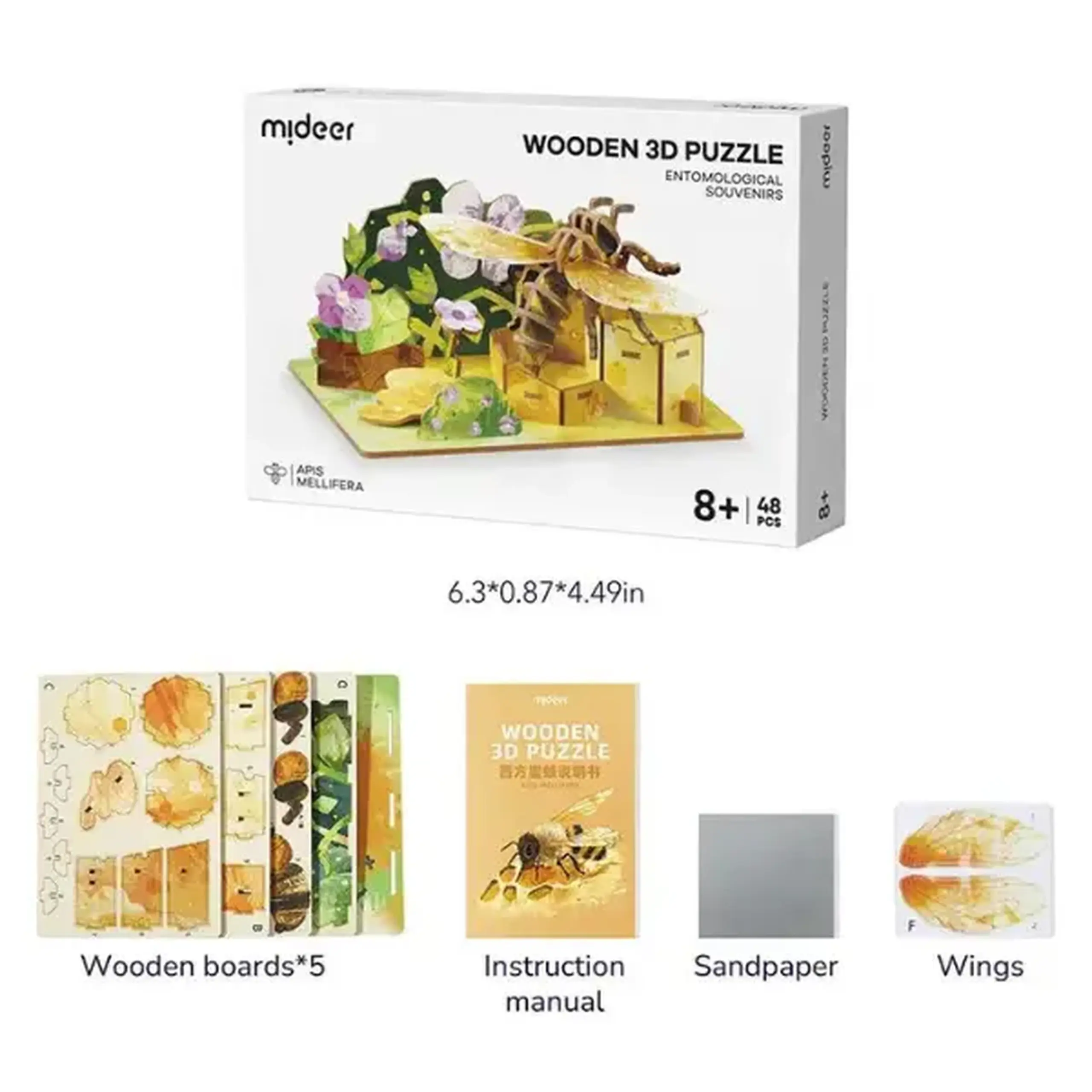 Puzzle 3D din lemn "Albina", 48 elem.