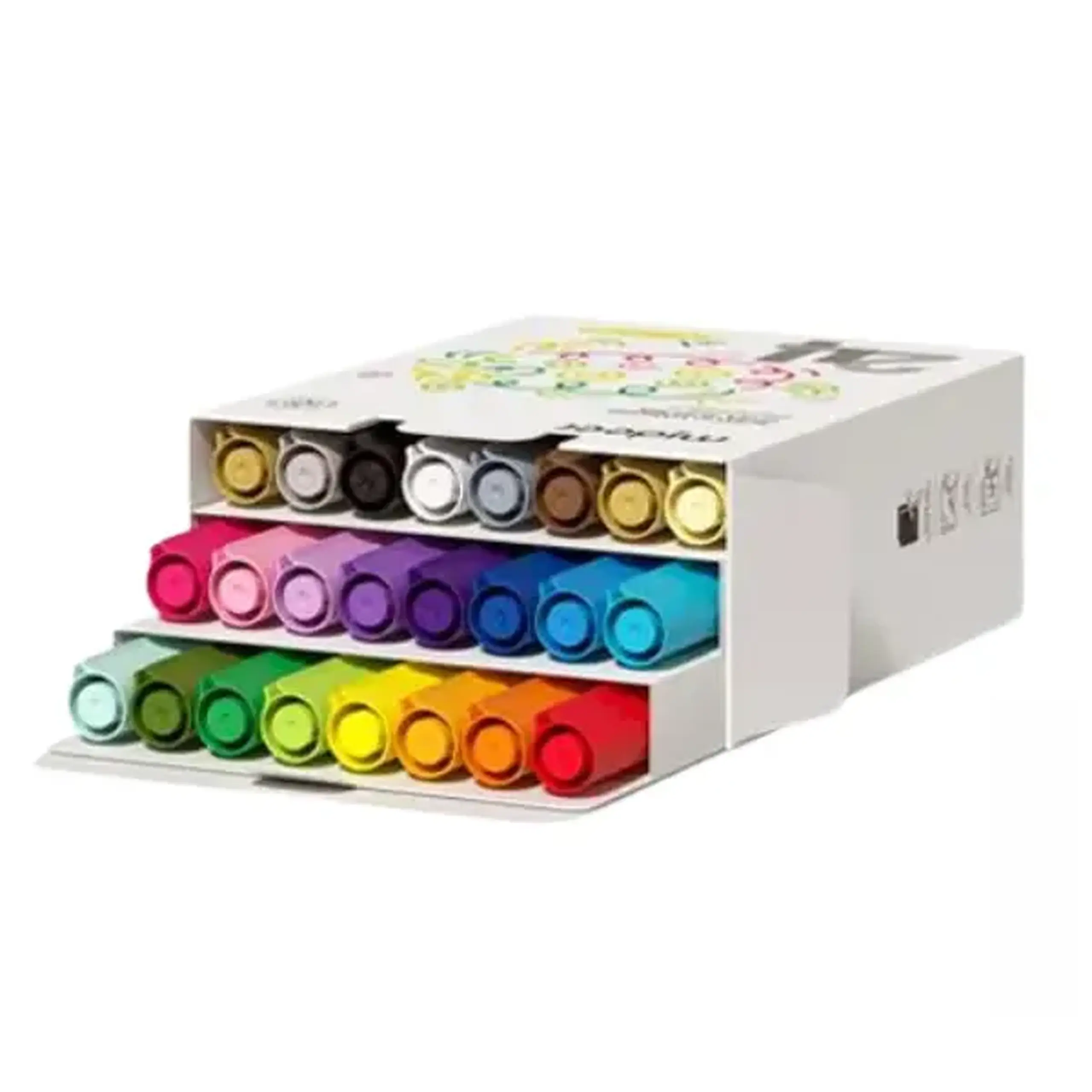 Set de markere acrilice cu peniță ultra moale, 24 culori