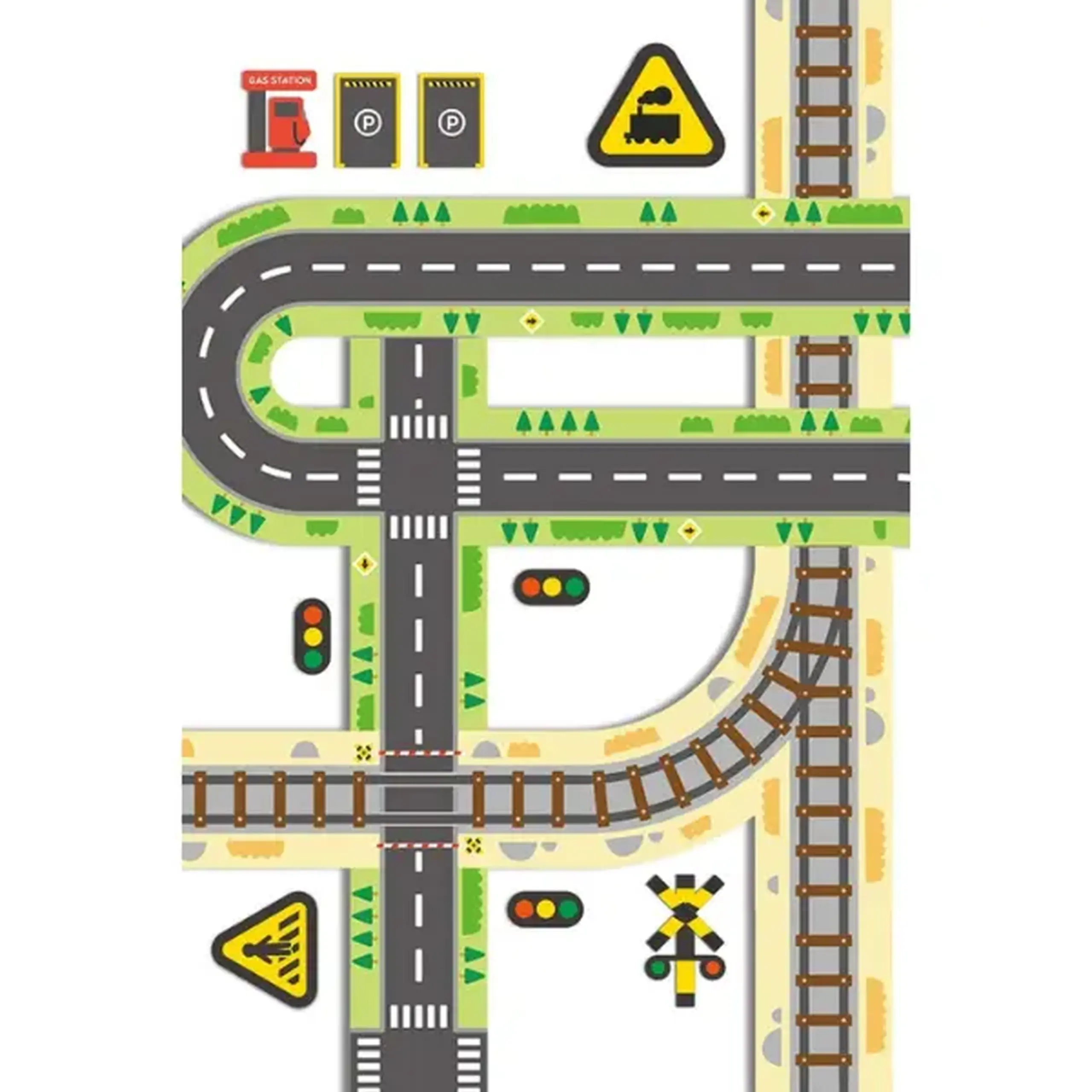 Set de joc "Bandă rutieră adezivă și trafic rutier"