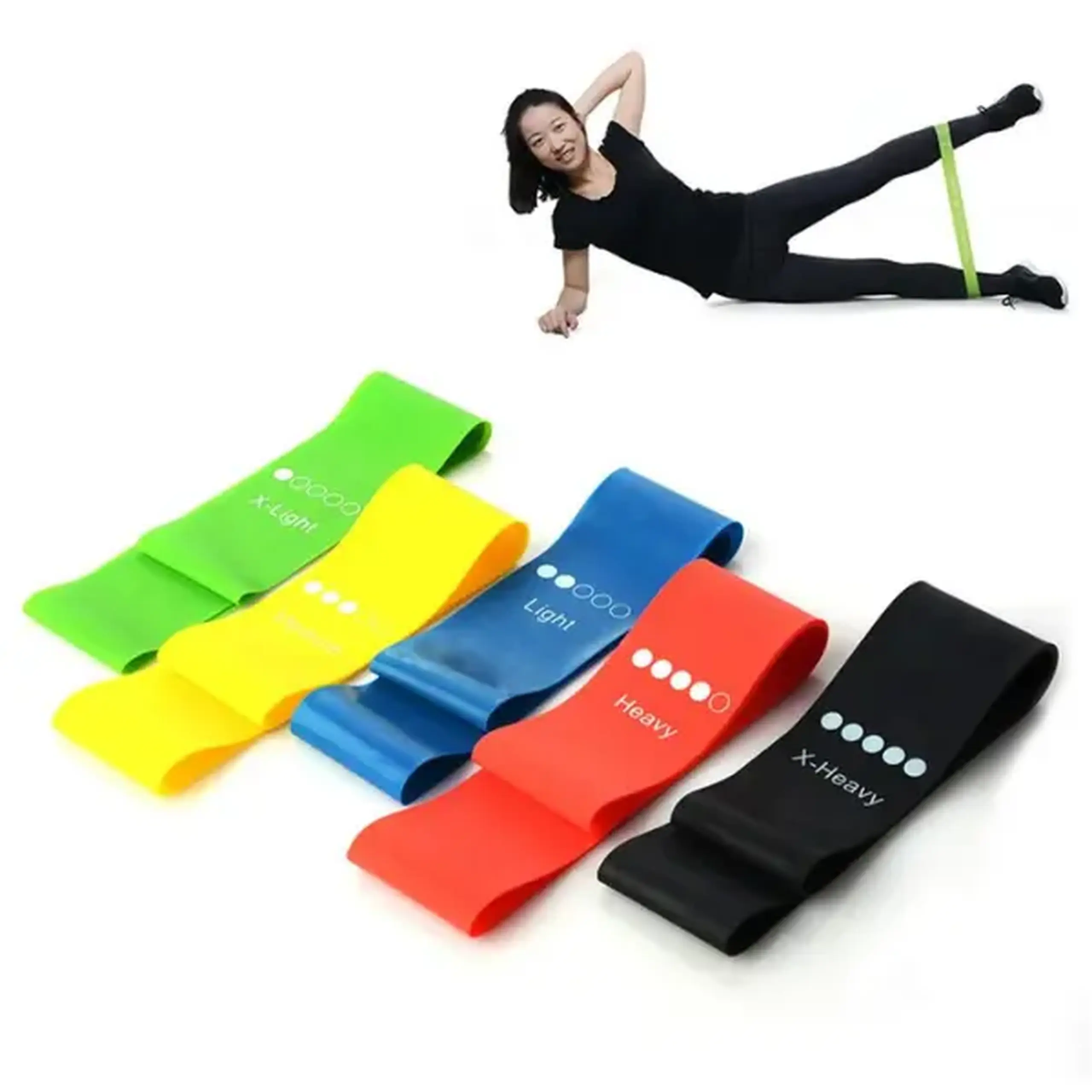Set 5 benzi elastice de fitness din latex